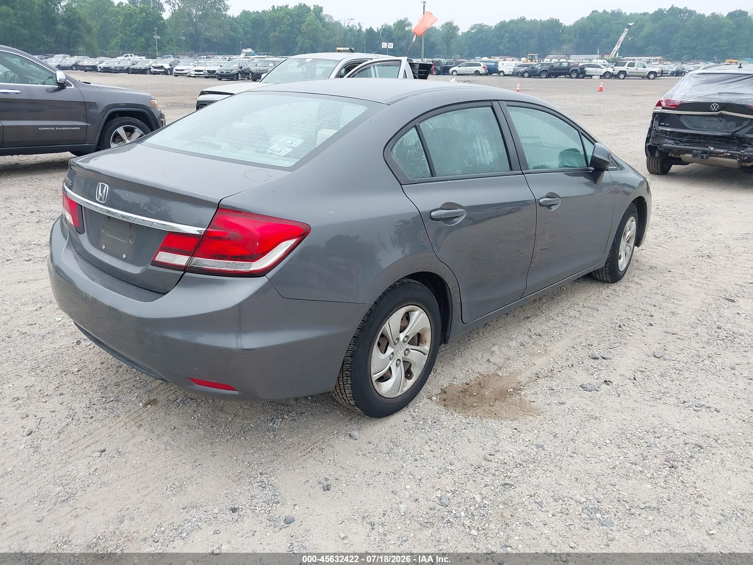 2013 Honda Civic Lx Gray vin: 2HGFB2F56DH598553