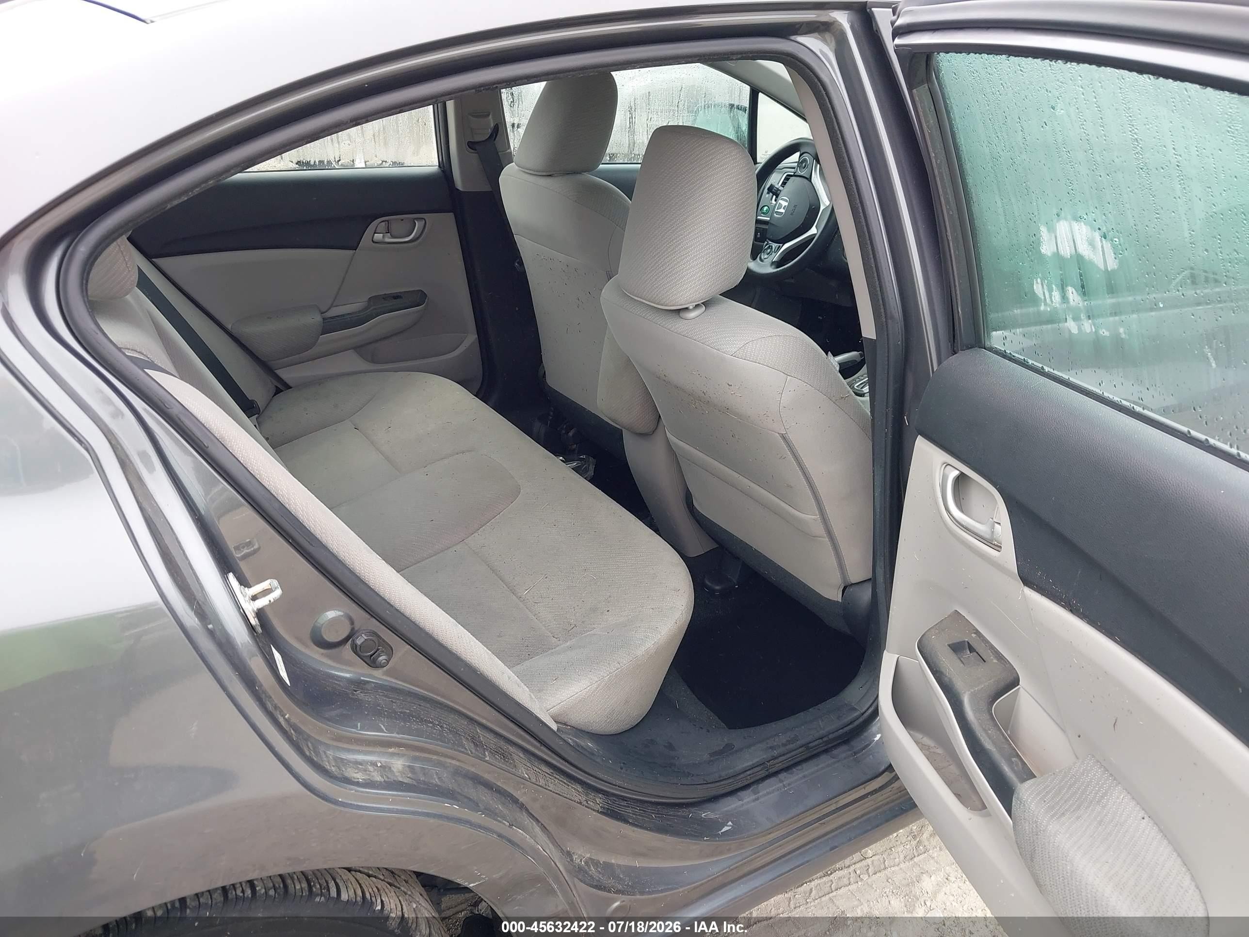 2013 Honda Civic Lx Gray vin: 2HGFB2F56DH598553