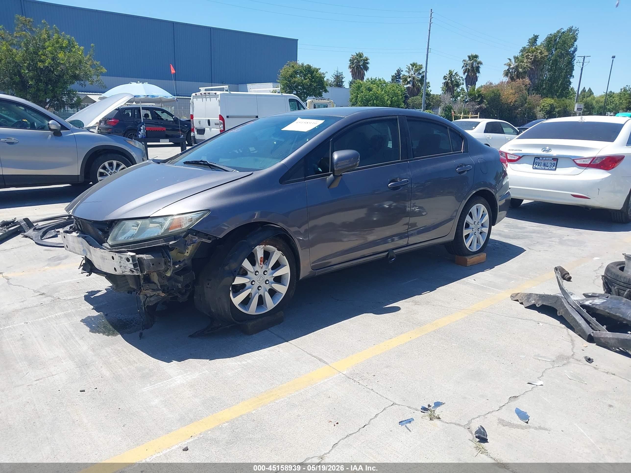 2014 Honda Civic Lx Gray vin: 2HGFB2F56EH504379