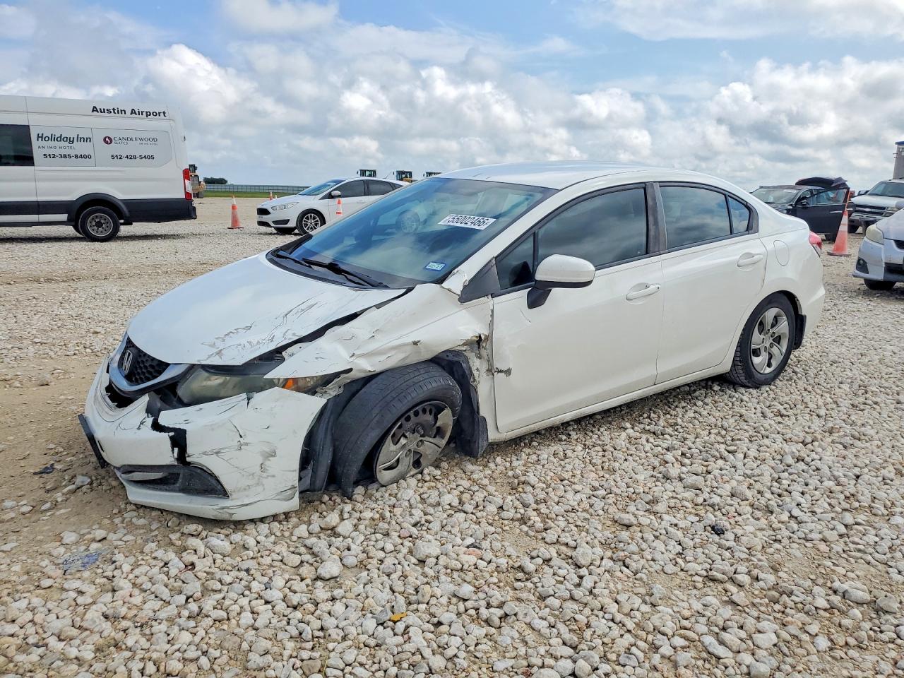 2014 Honda Civic Lx White vin: 2HGFB2F56EH510179