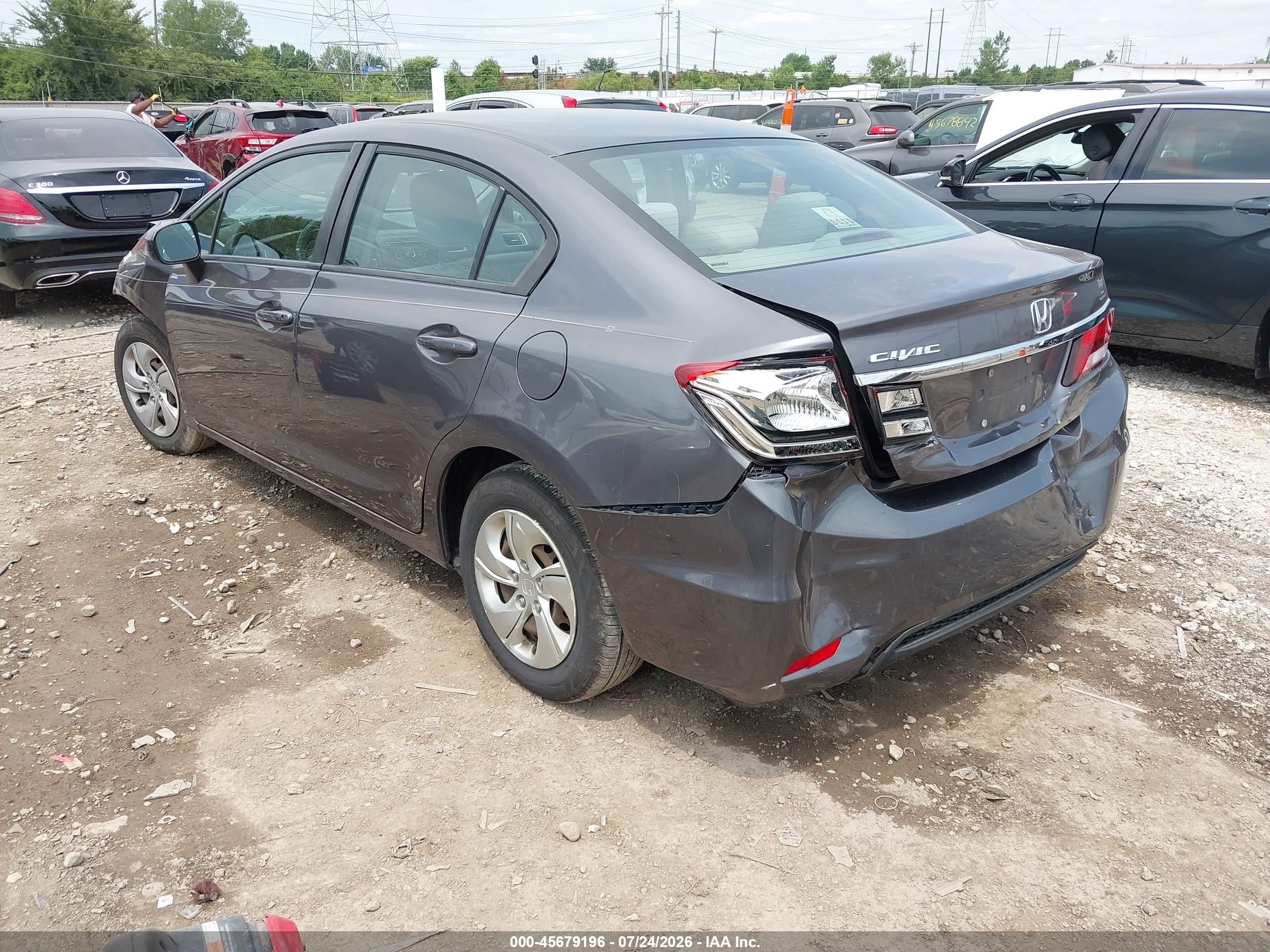 2014 Honda Civic Lx Серый vin: 2HGFB2F56EH545871