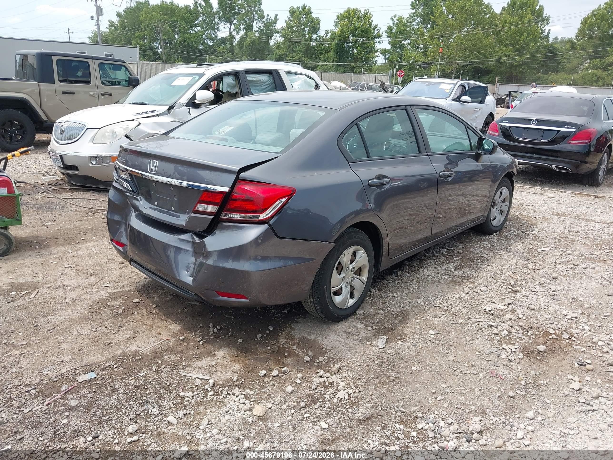 2014 Honda Civic Lx Серый vin: 2HGFB2F56EH545871