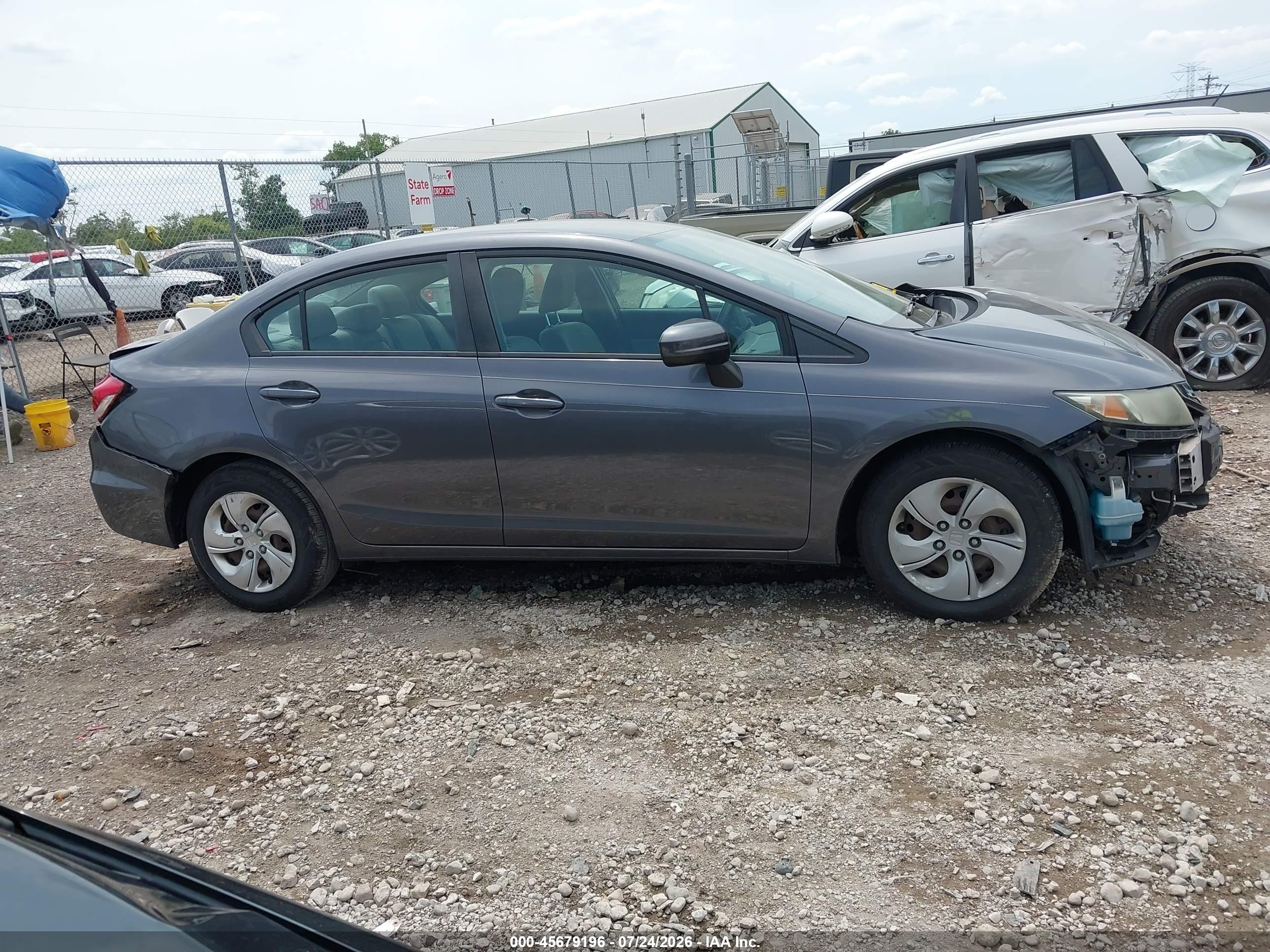 2014 Honda Civic Lx Серый vin: 2HGFB2F56EH545871