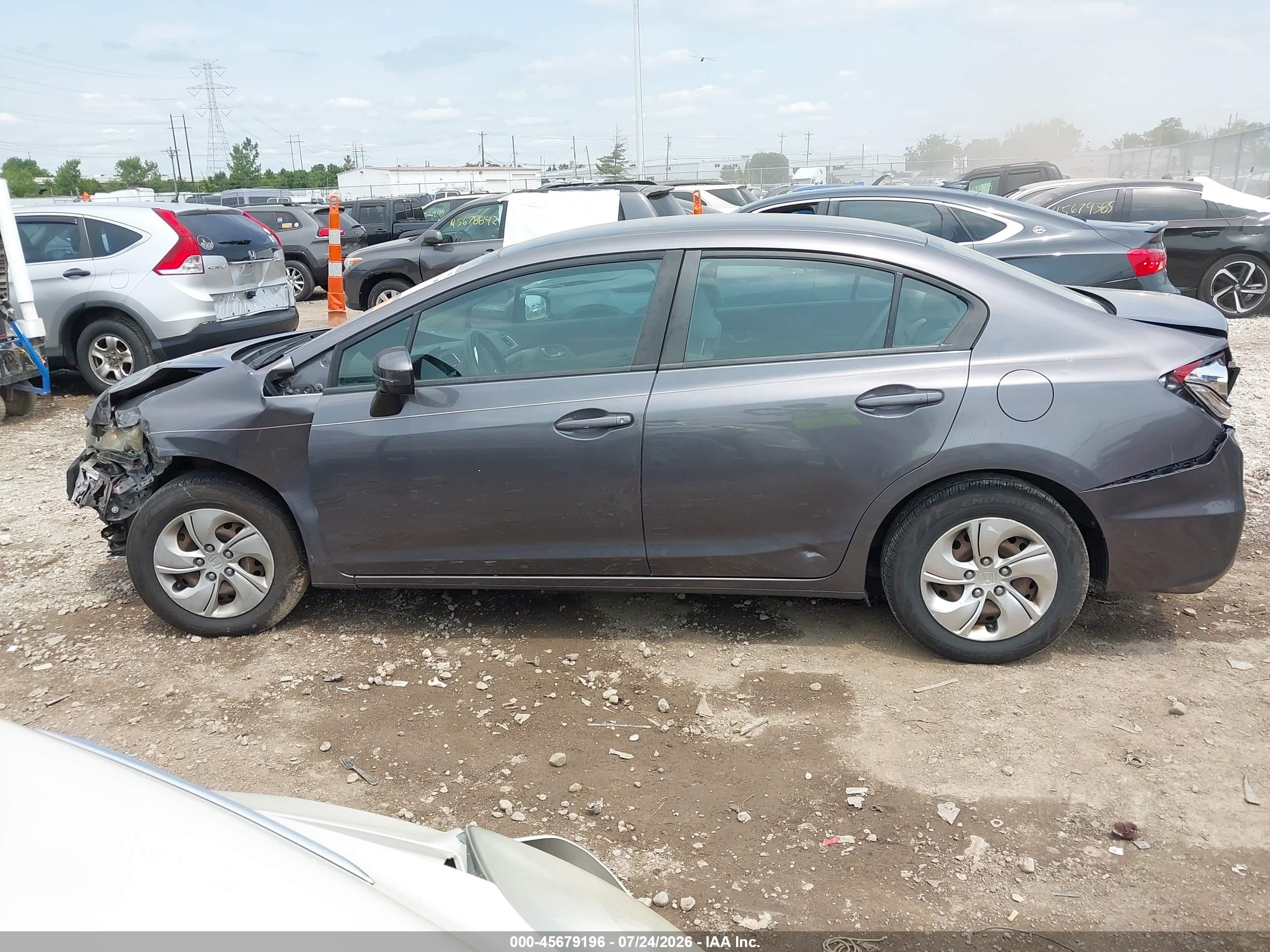 2014 Honda Civic Lx Серый vin: 2HGFB2F56EH545871