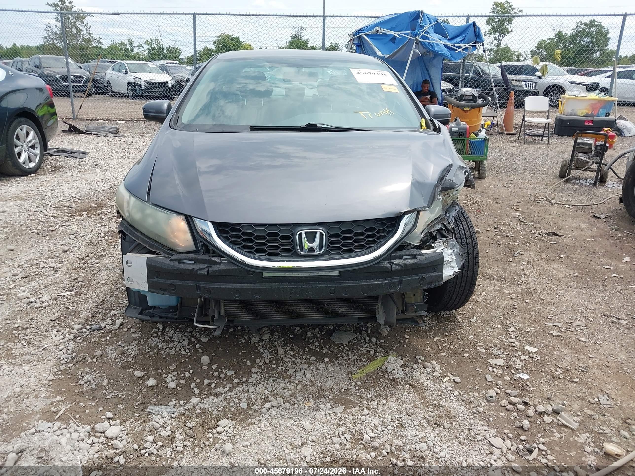 2014 Honda Civic Lx Серый vin: 2HGFB2F56EH545871