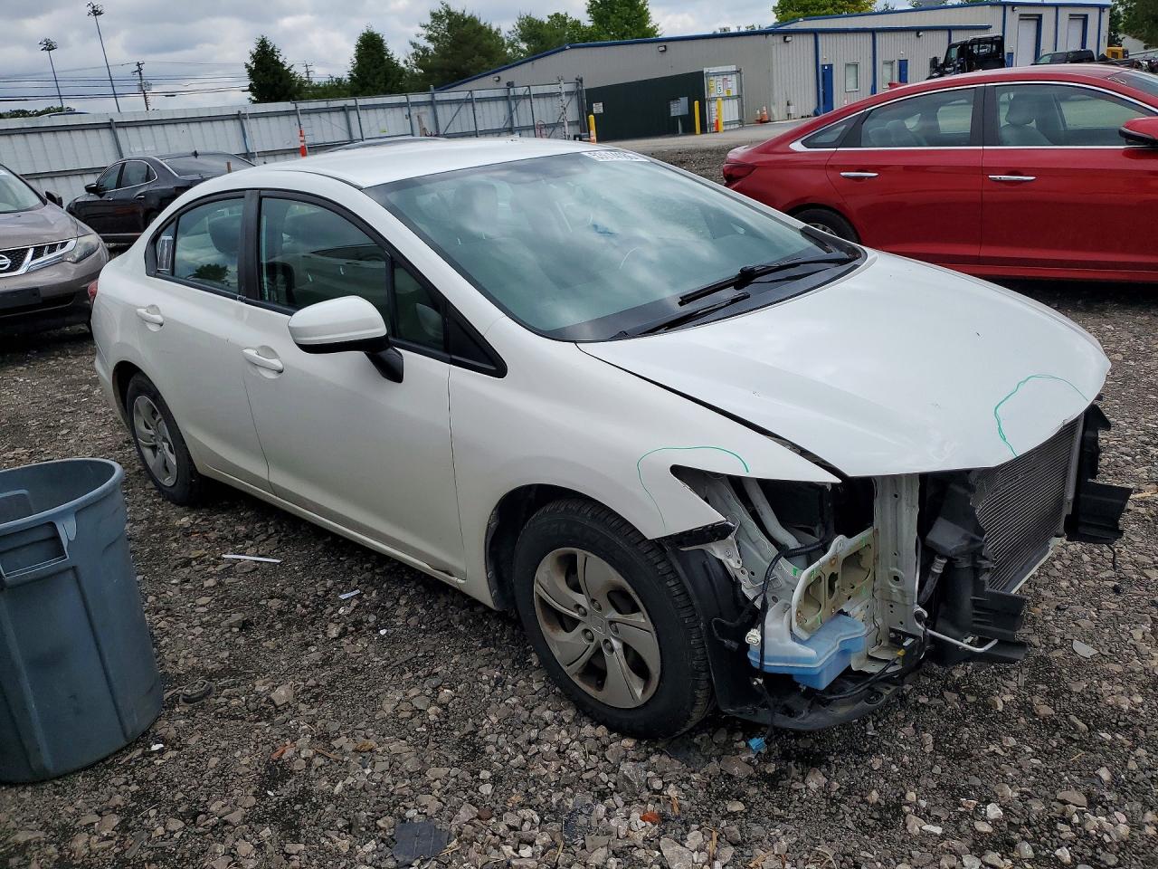 2014 Honda Civic Lx White vin: 2HGFB2F56EH549435
