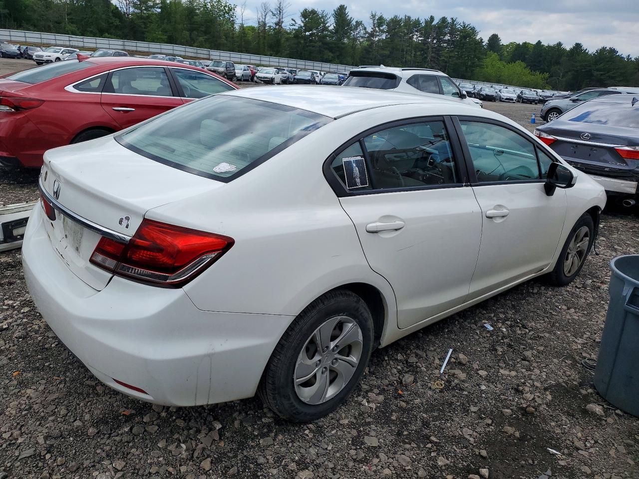 2014 Honda Civic Lx White vin: 2HGFB2F56EH549435