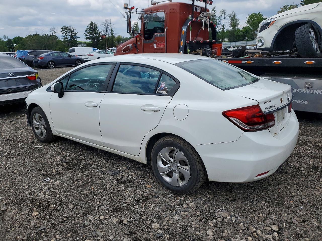 2014 Honda Civic Lx White vin: 2HGFB2F56EH549435