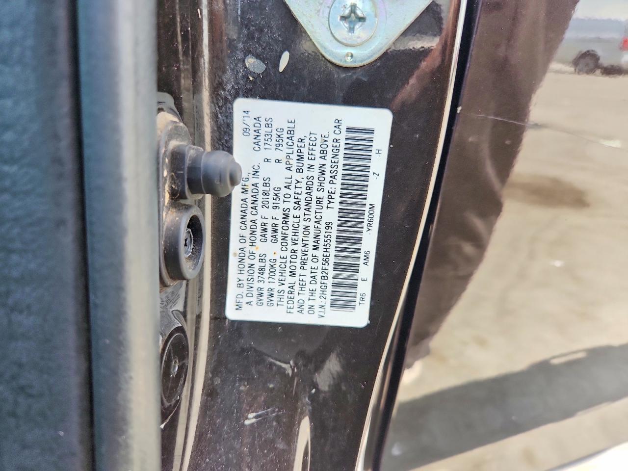 2014 Honda Civic Lx Brown vin: 2HGFB2F56EH555199