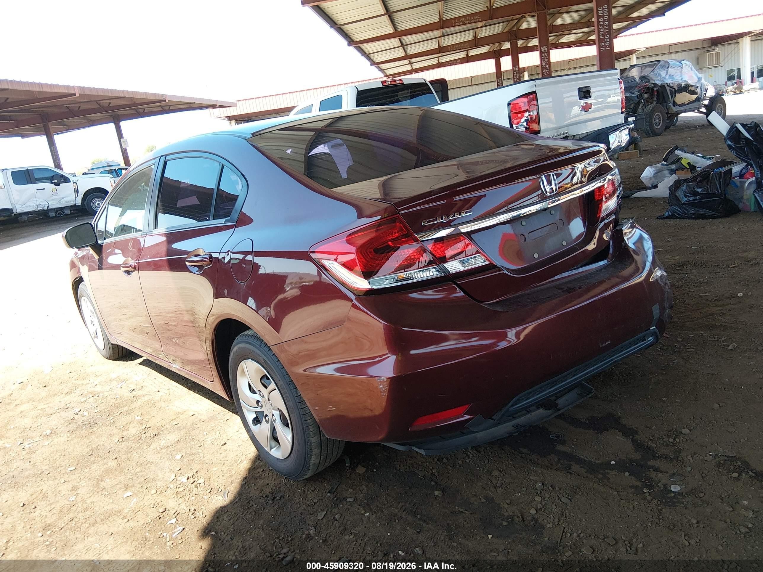 2015 Honda Civic Lx Red vin: 2HGFB2F56FH514346