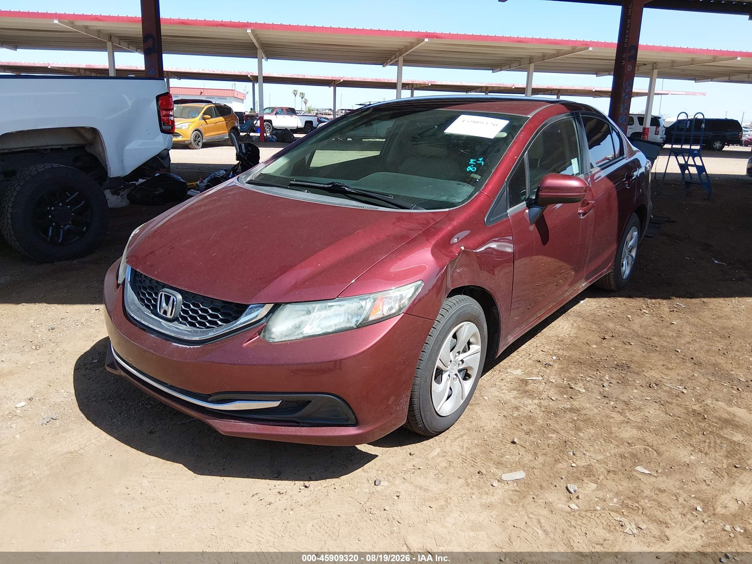 2015 Honda Civic Lx Red vin: 2HGFB2F56FH514346