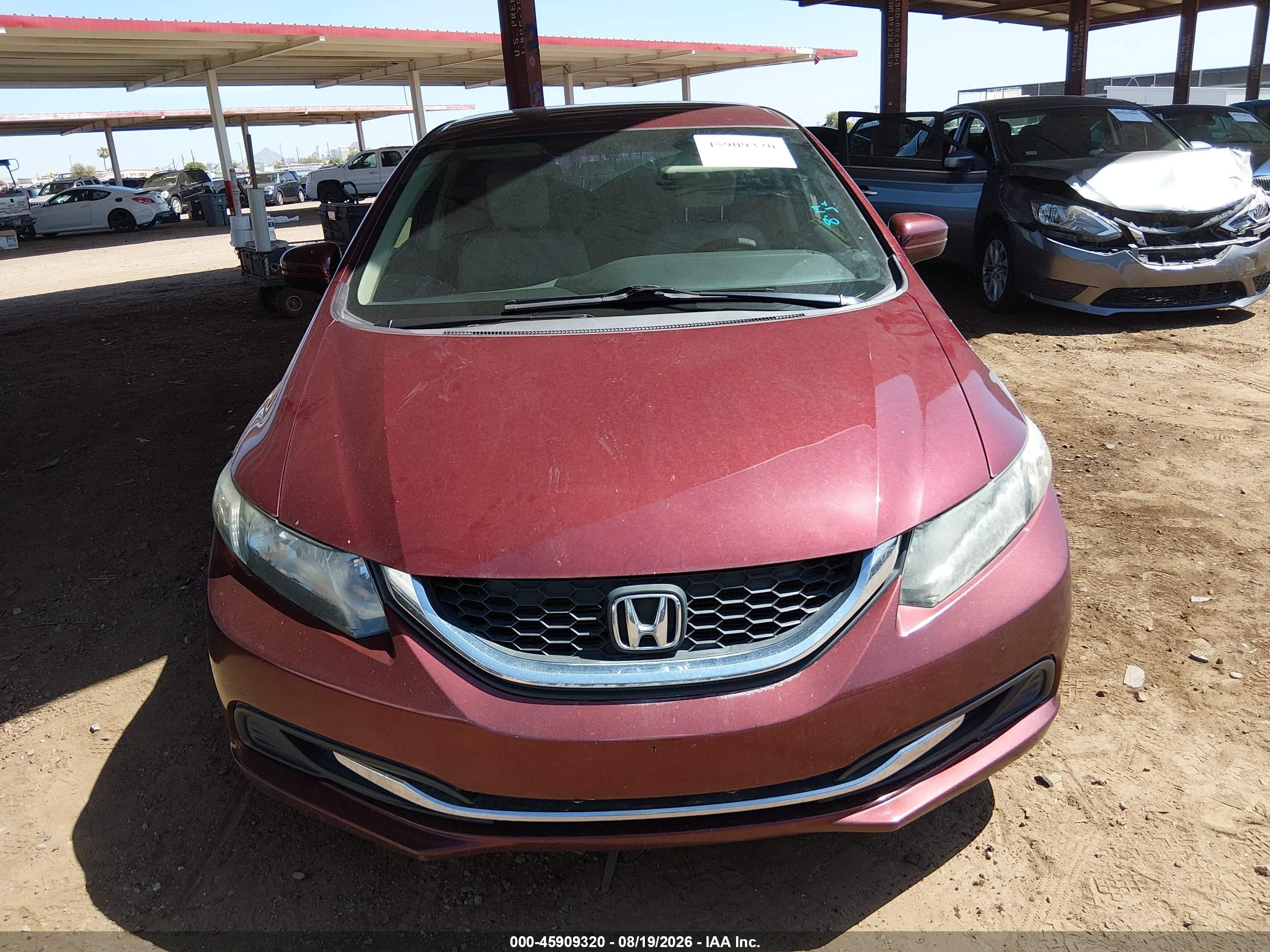 2015 Honda Civic Lx Red vin: 2HGFB2F56FH514346