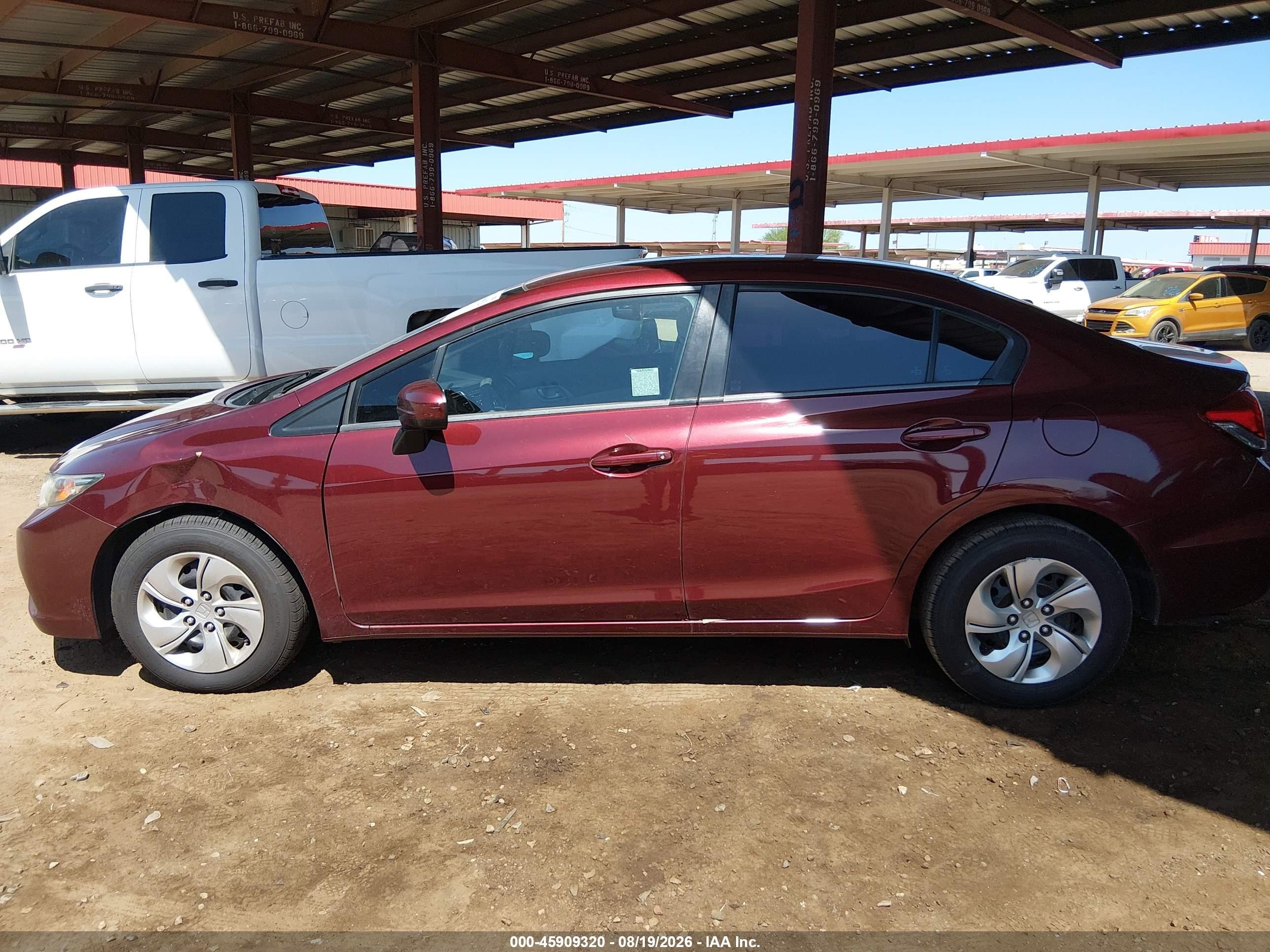 2015 Honda Civic Lx Red vin: 2HGFB2F56FH514346