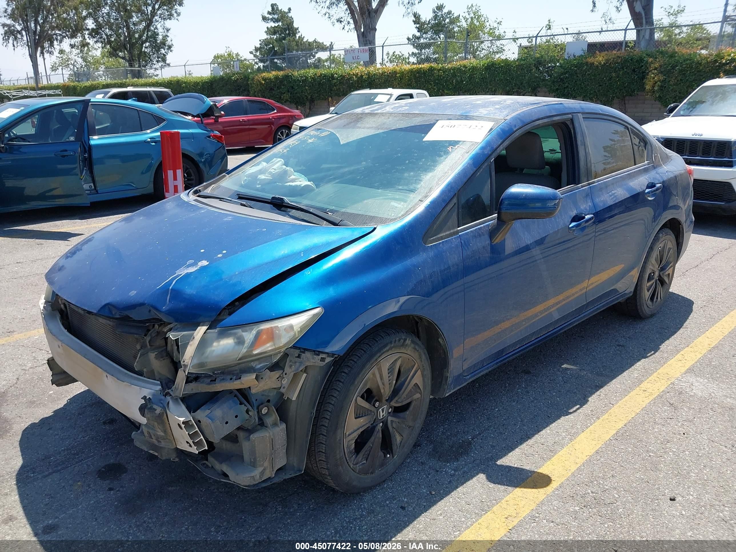 2015 Honda Civic Lx Blue vin: 2HGFB2F56FH537934