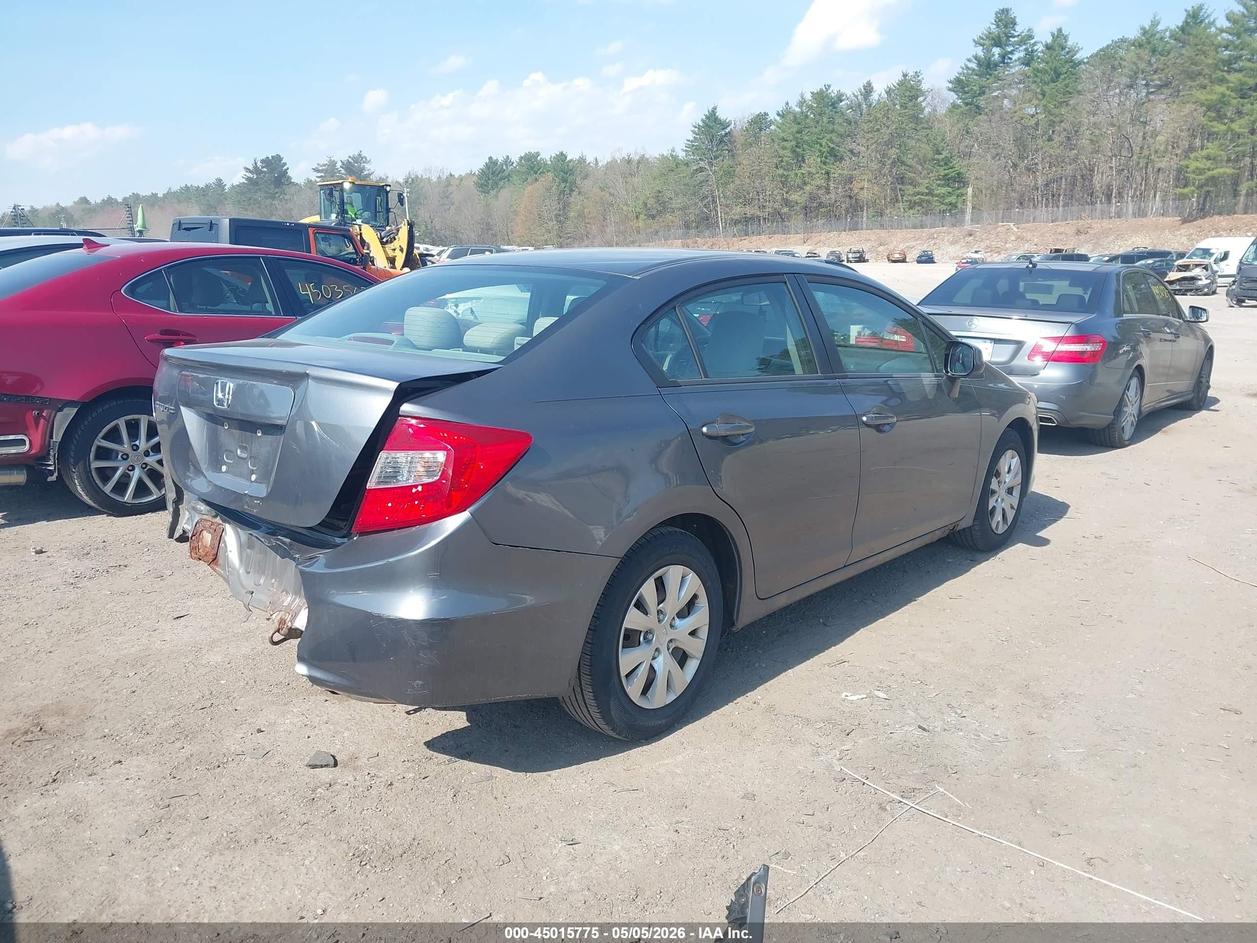 2012 Honda Civic Lx Gray vin: 2HGFB2F57CH315253