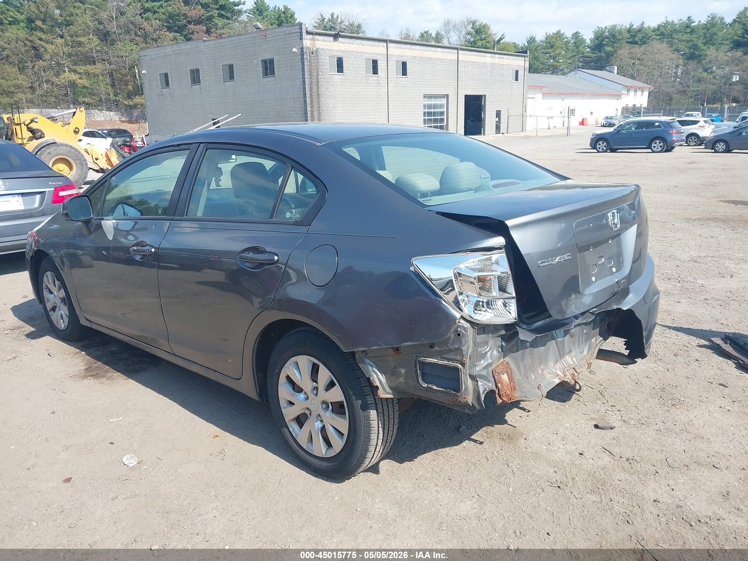 2012 Honda Civic Lx Gray vin: 2HGFB2F57CH315253