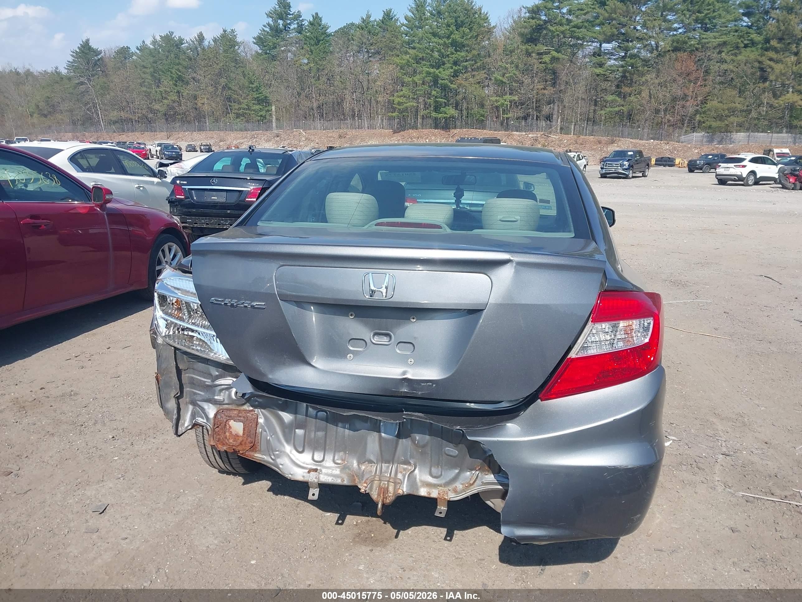 2012 Honda Civic Lx Gray vin: 2HGFB2F57CH315253
