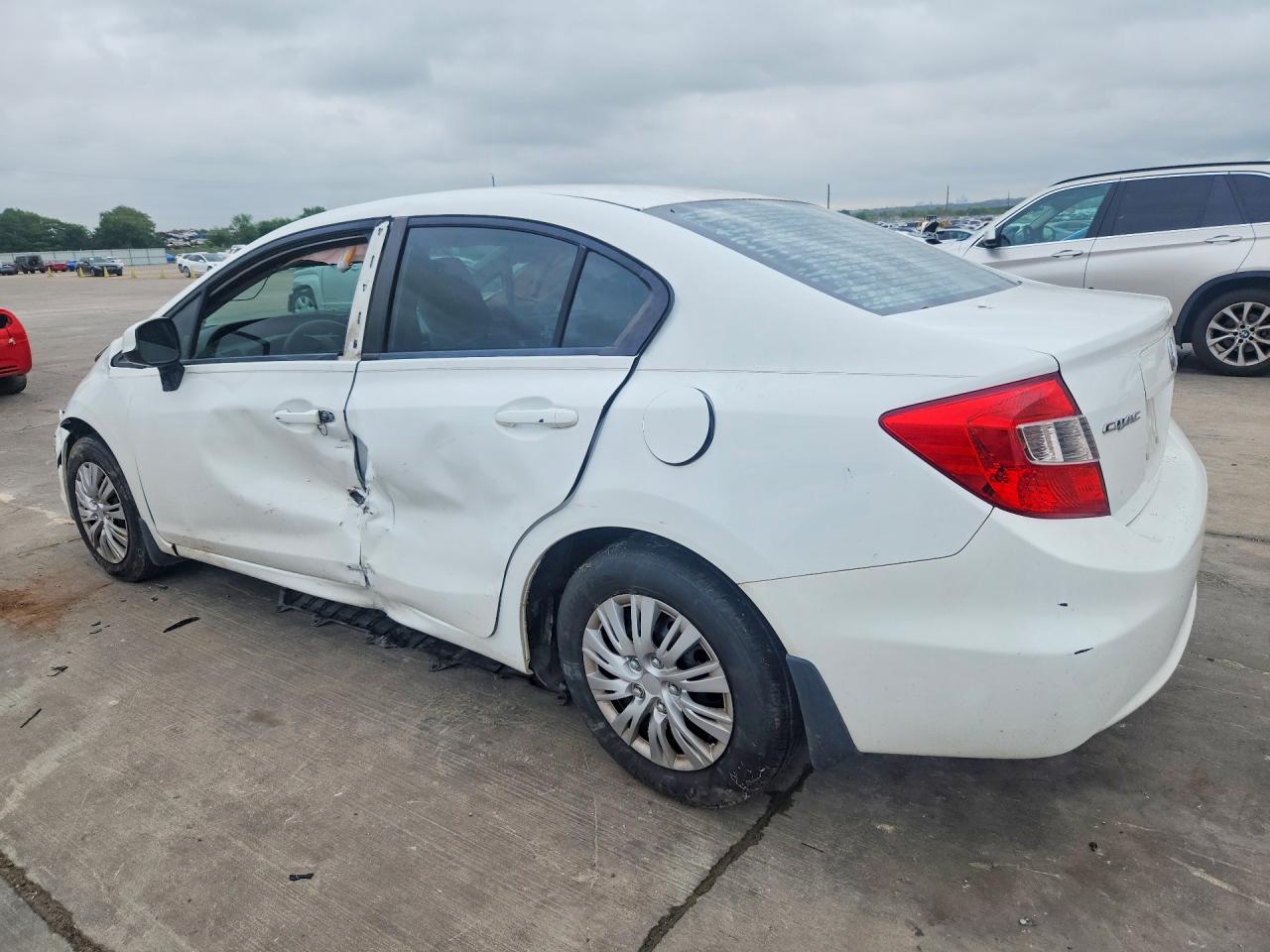 2012 Honda Civic Lx White vin: 2HGFB2F57CH317018