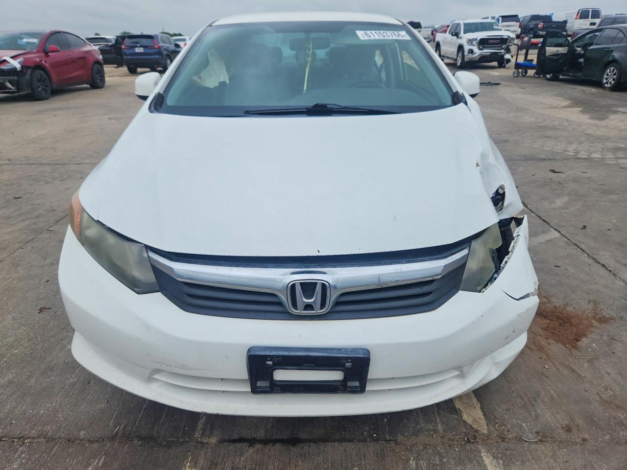 2012 Honda Civic Lx White vin: 2HGFB2F57CH317018