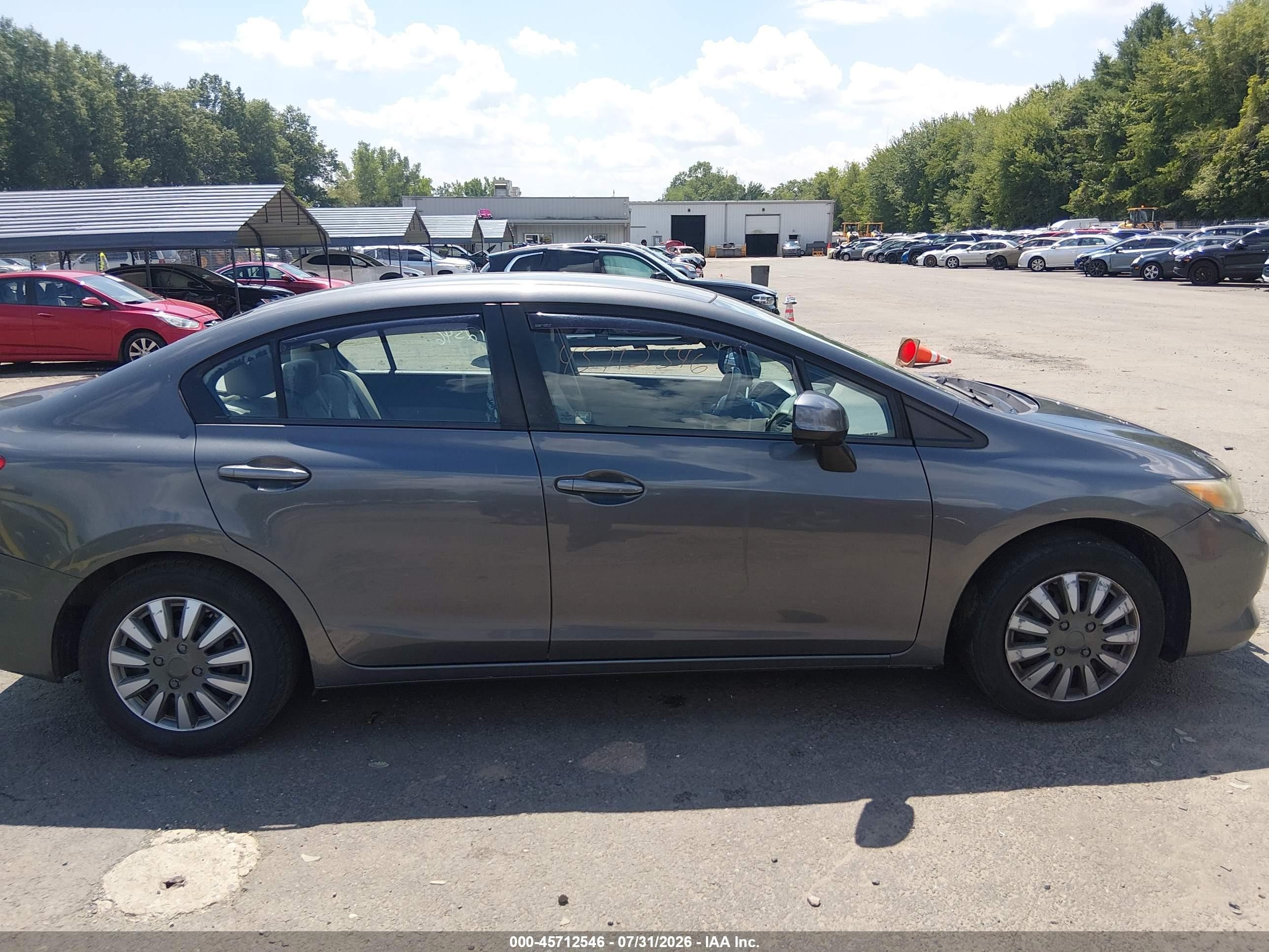2012 Honda Civic Lx Gray vin: 2HGFB2F57CH332148