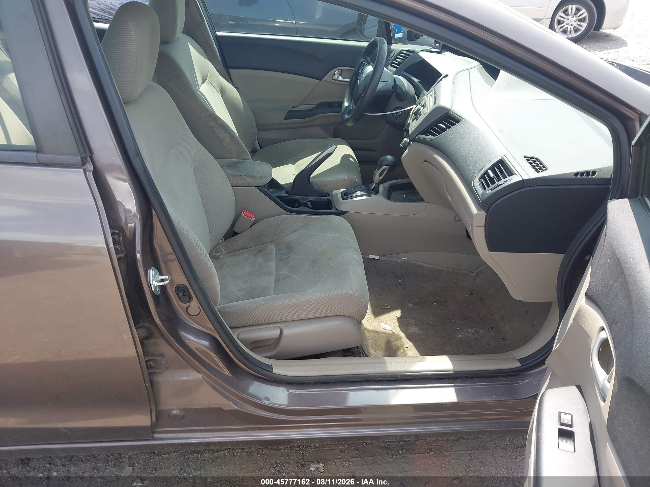 2012 Honda Civic Lx Gray vin: 2HGFB2F57CH500483