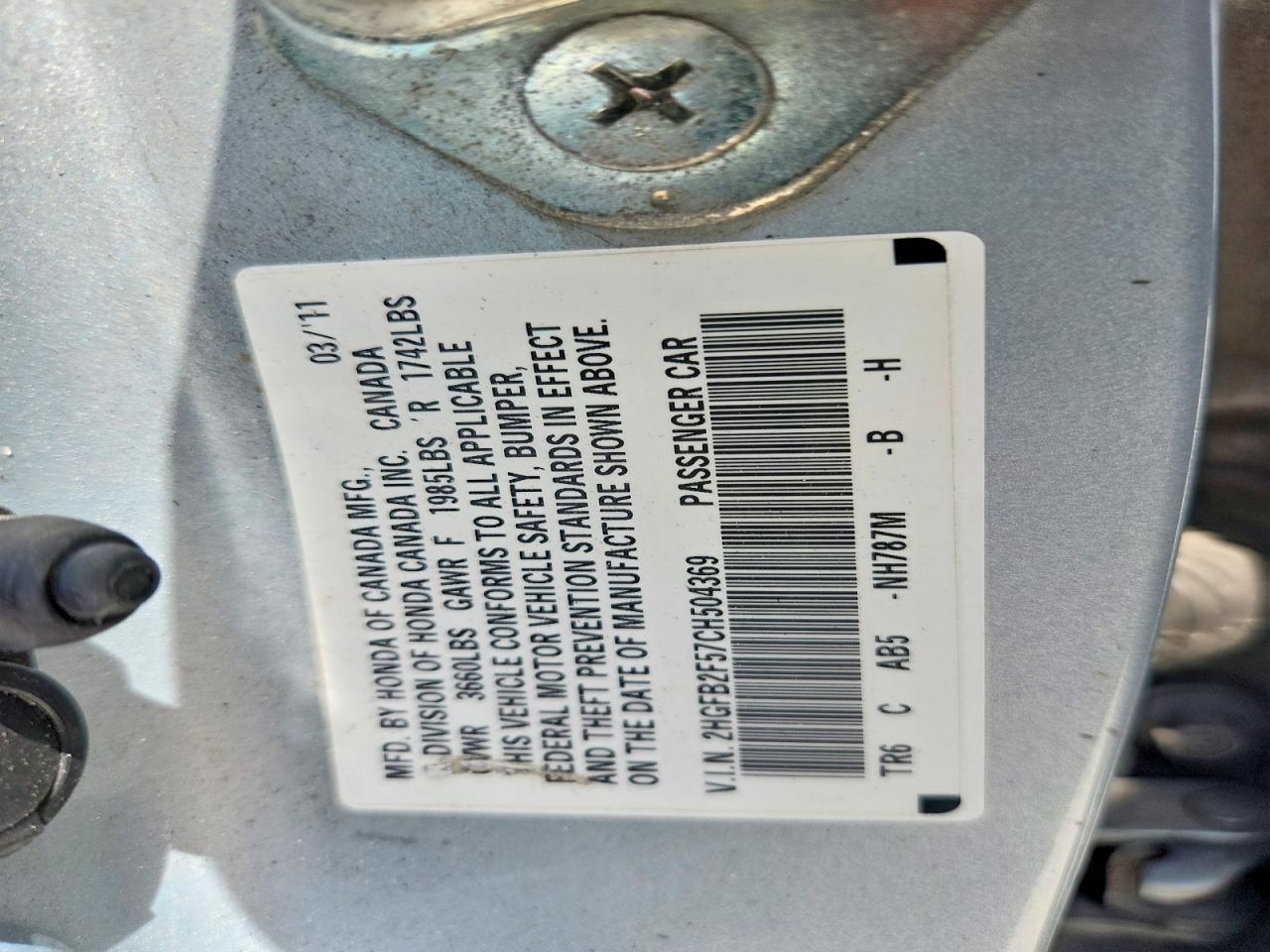 2012 Honda Civic Lx Blue vin: 2HGFB2F57CH504369