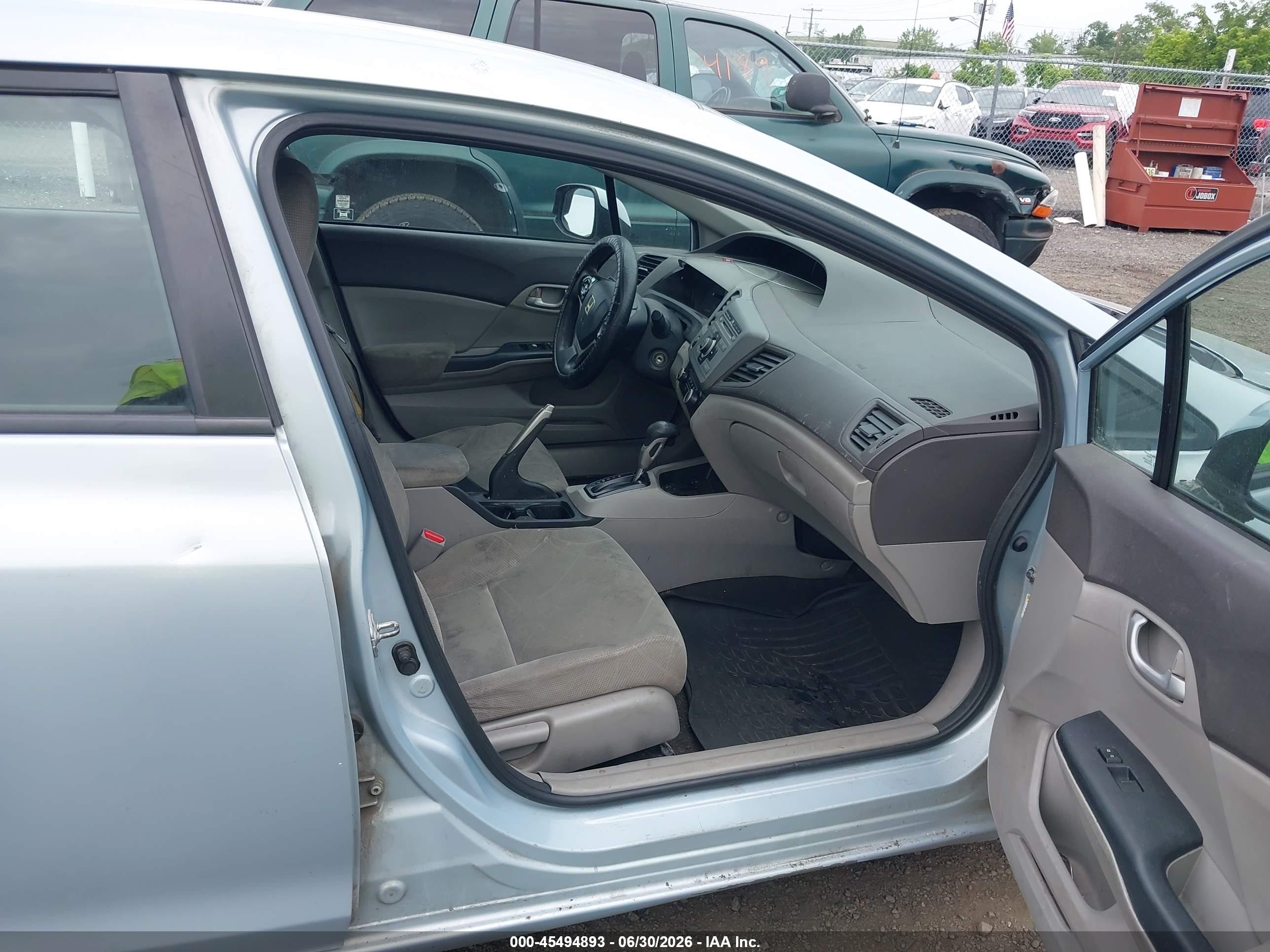 2012 Honda Civic Lx Light Blue vin: 2HGFB2F57CH511256