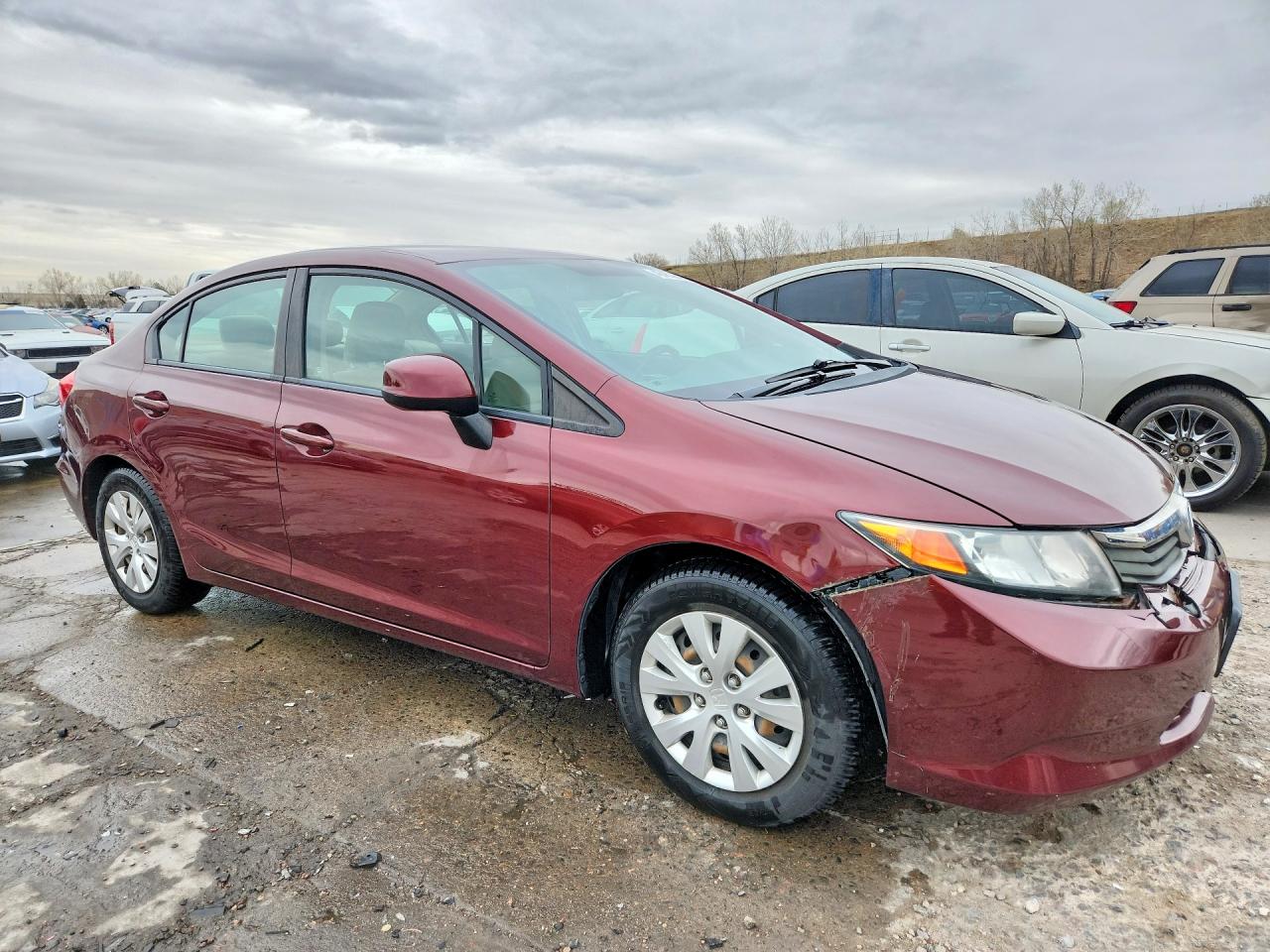 2012 Honda Civic Lx Maroon vin: 2HGFB2F57CH536545