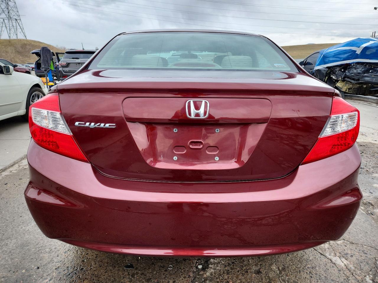 2012 Honda Civic Lx Maroon vin: 2HGFB2F57CH536545
