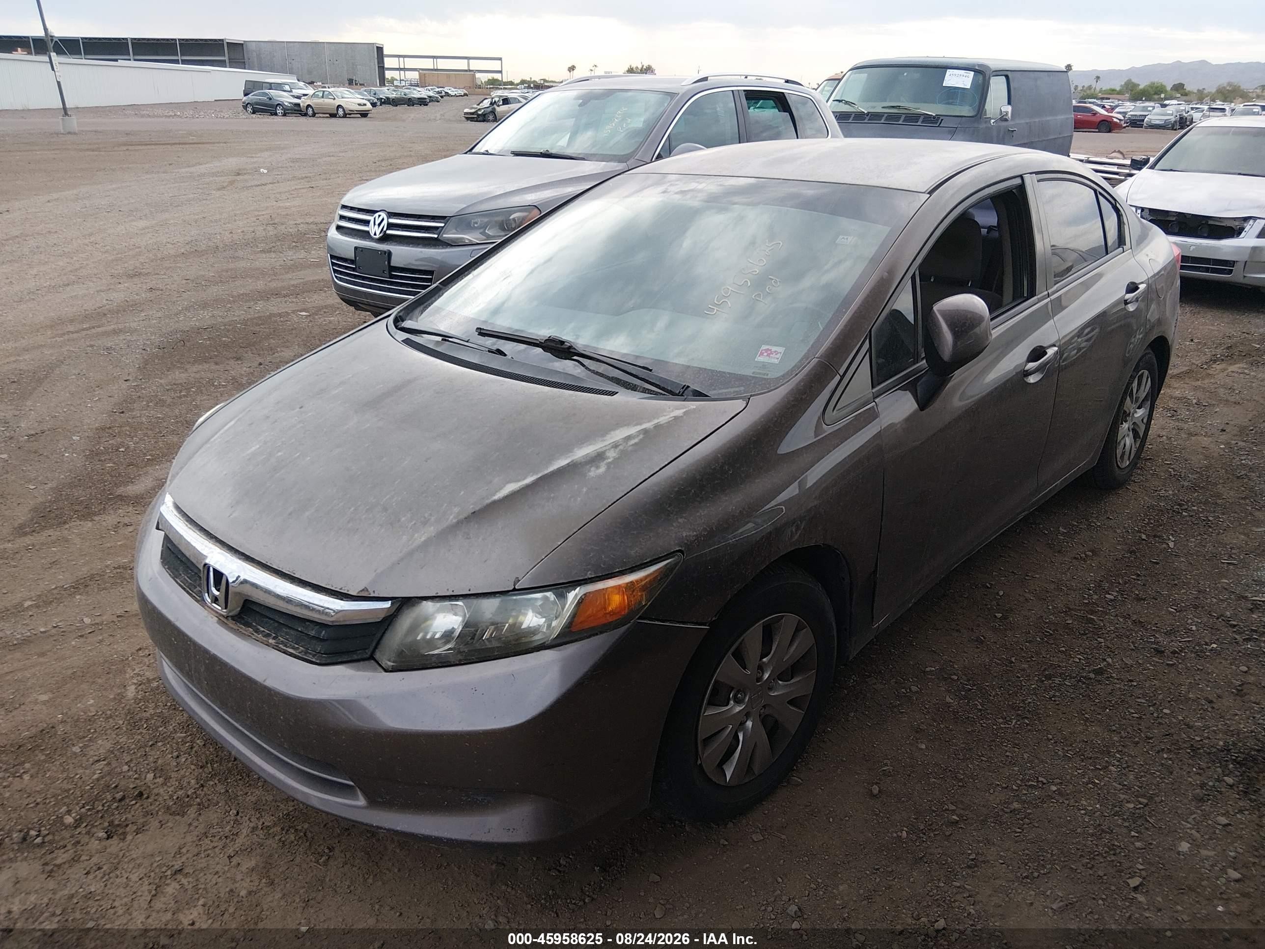 2012 Honda Civic Lx Brown vin: 2HGFB2F57CH543849