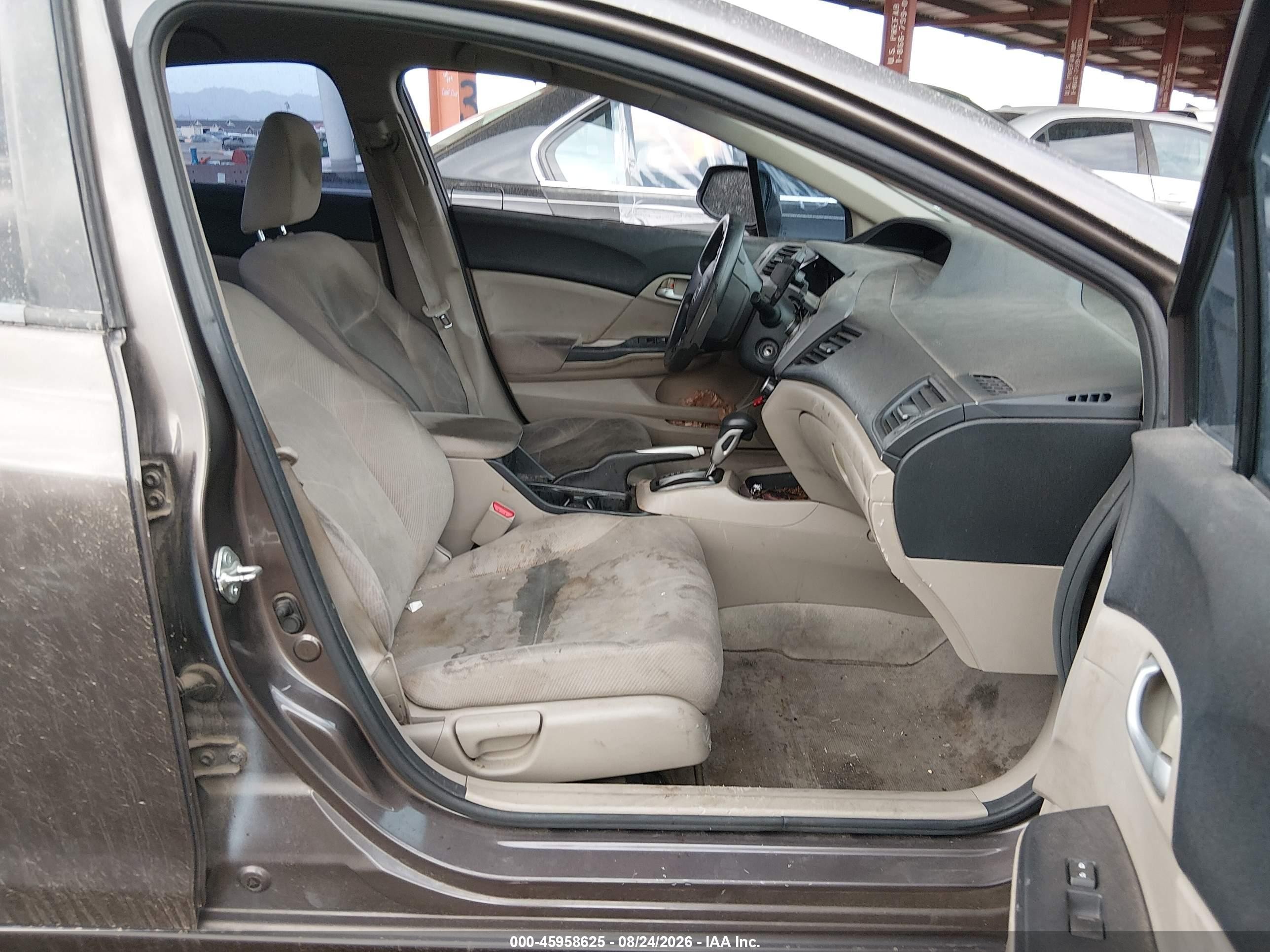2012 Honda Civic Lx Brown vin: 2HGFB2F57CH543849
