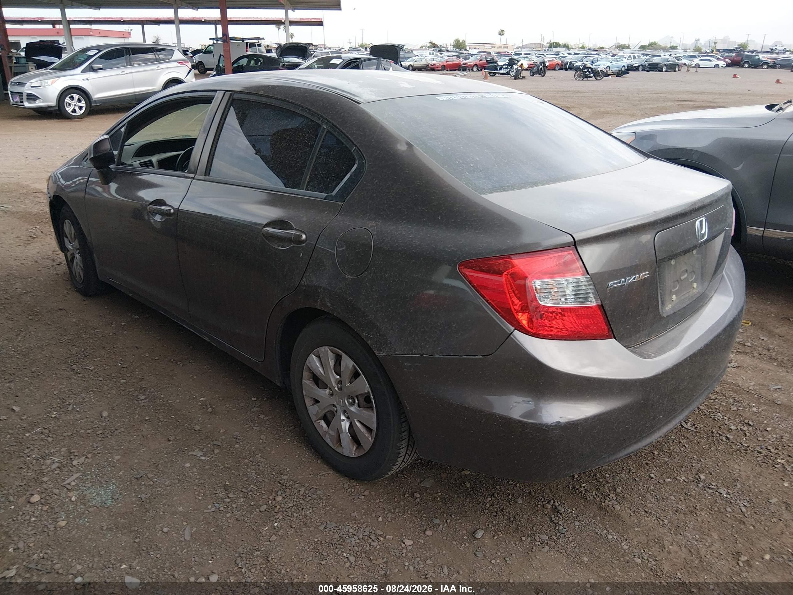 2012 Honda Civic Lx Brown vin: 2HGFB2F57CH543849