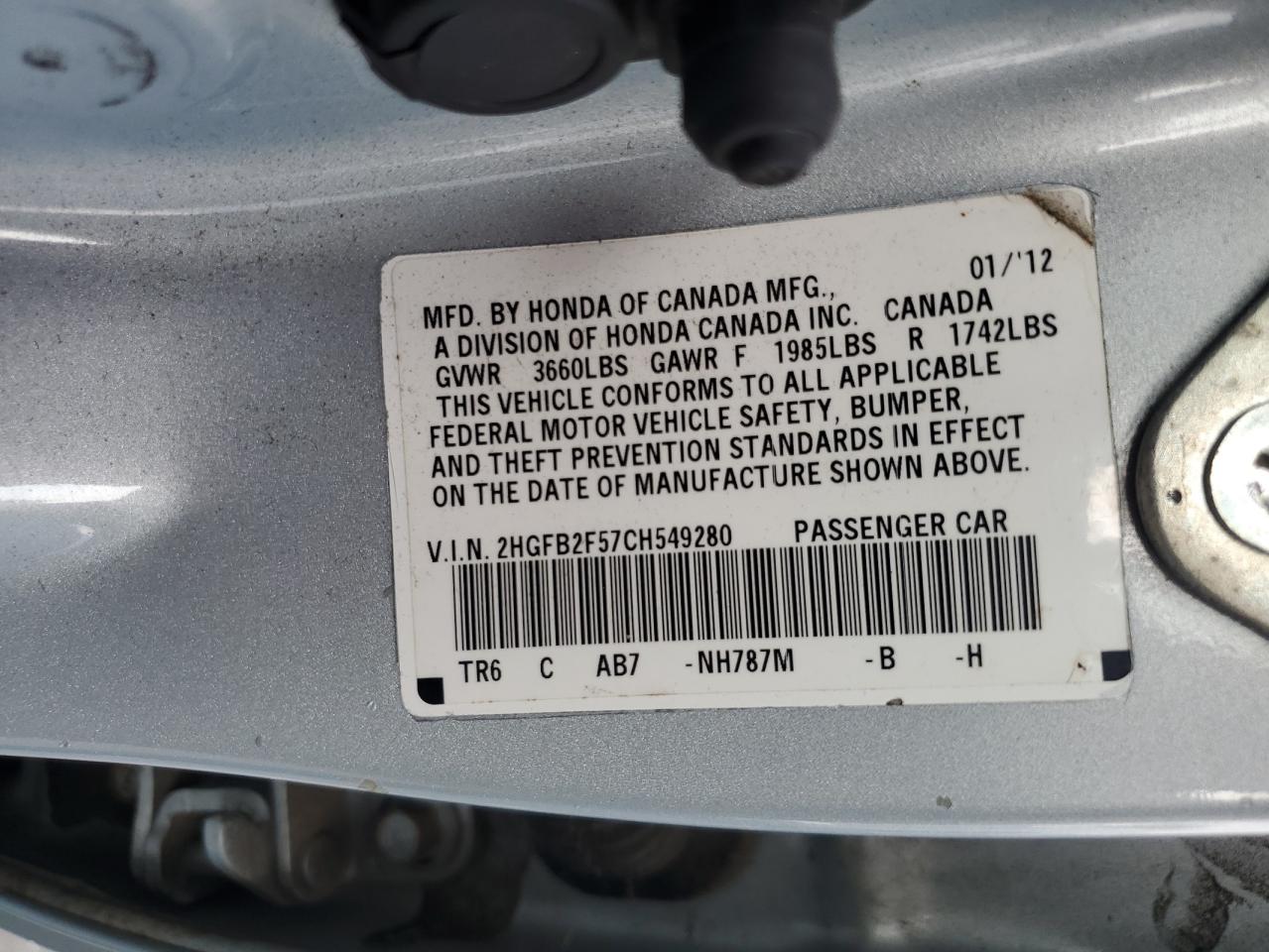 2012 Honda Civic Lx Blue vin: 2HGFB2F57CH549280