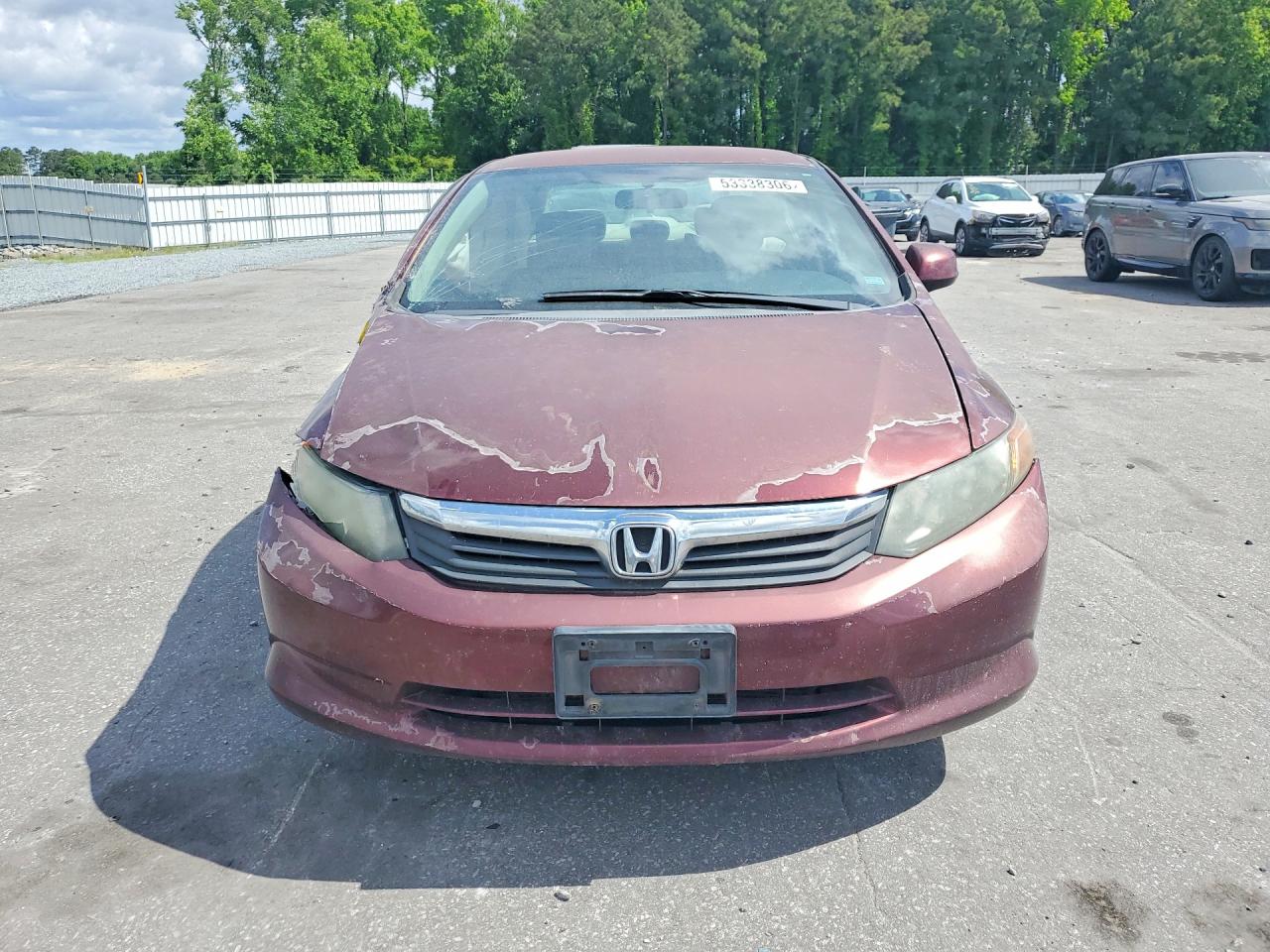2012 Honda Civic Lx Burgundy vin: 2HGFB2F57CH558514