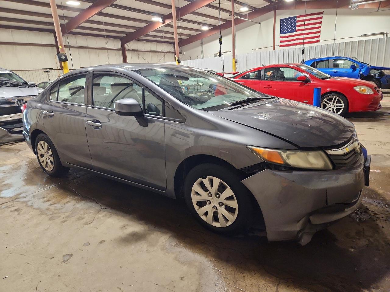 2012 Honda Civic Lx Gray vin: 2HGFB2F57CH561574