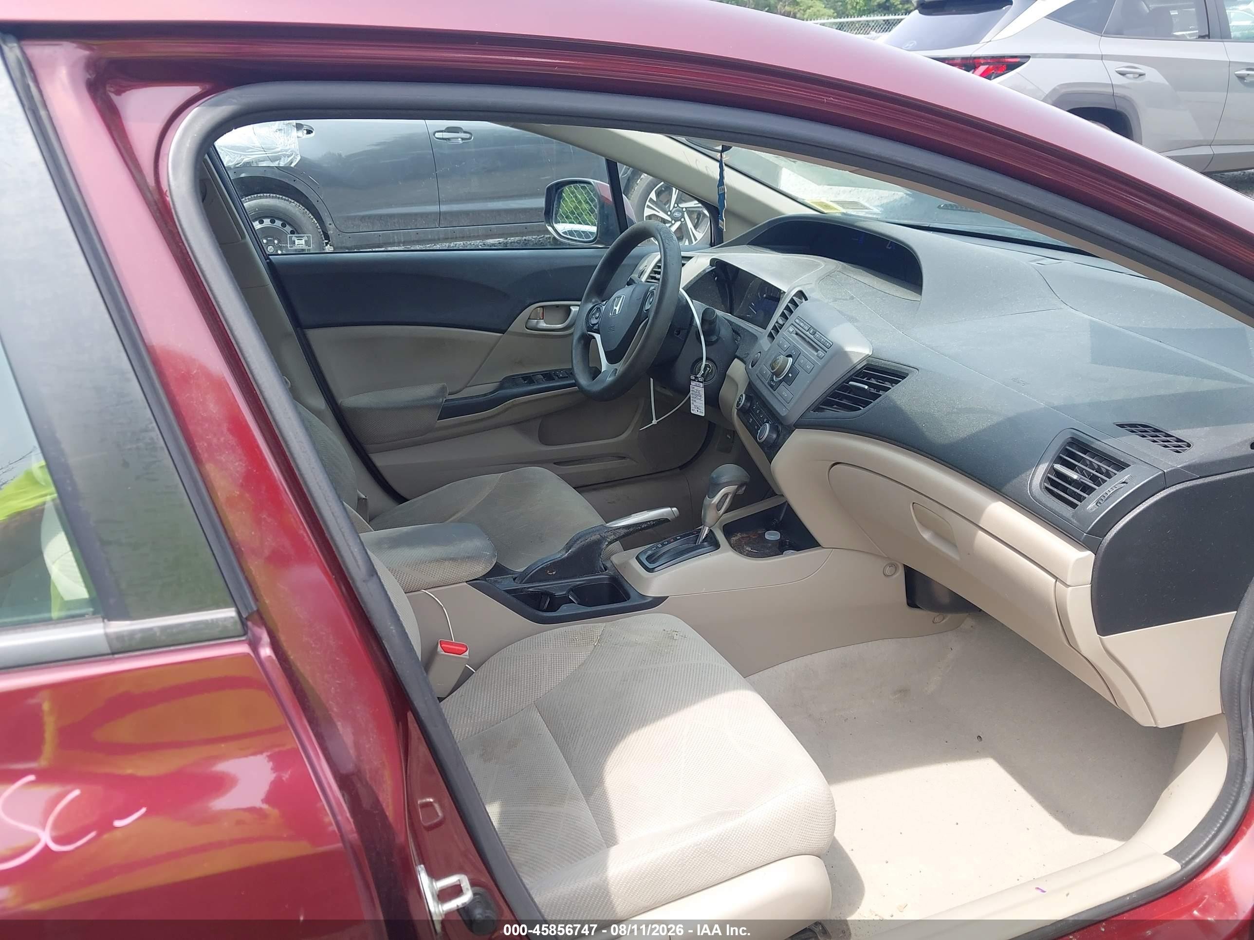 2012 Honda Civic Lx Red vin: 2HGFB2F57CH573255