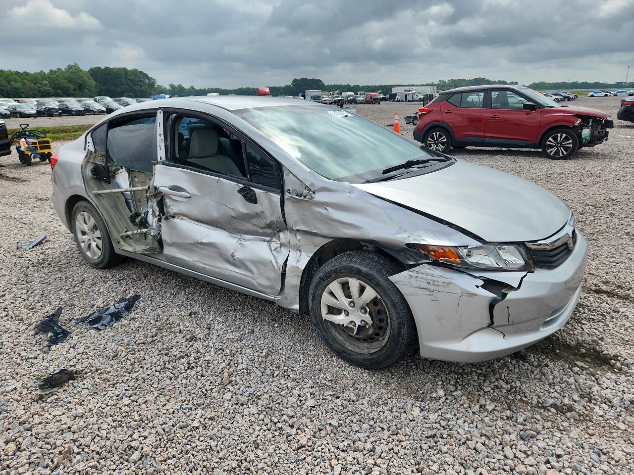 2012 Honda Civic Lx Silver vin: 2HGFB2F57CH578357