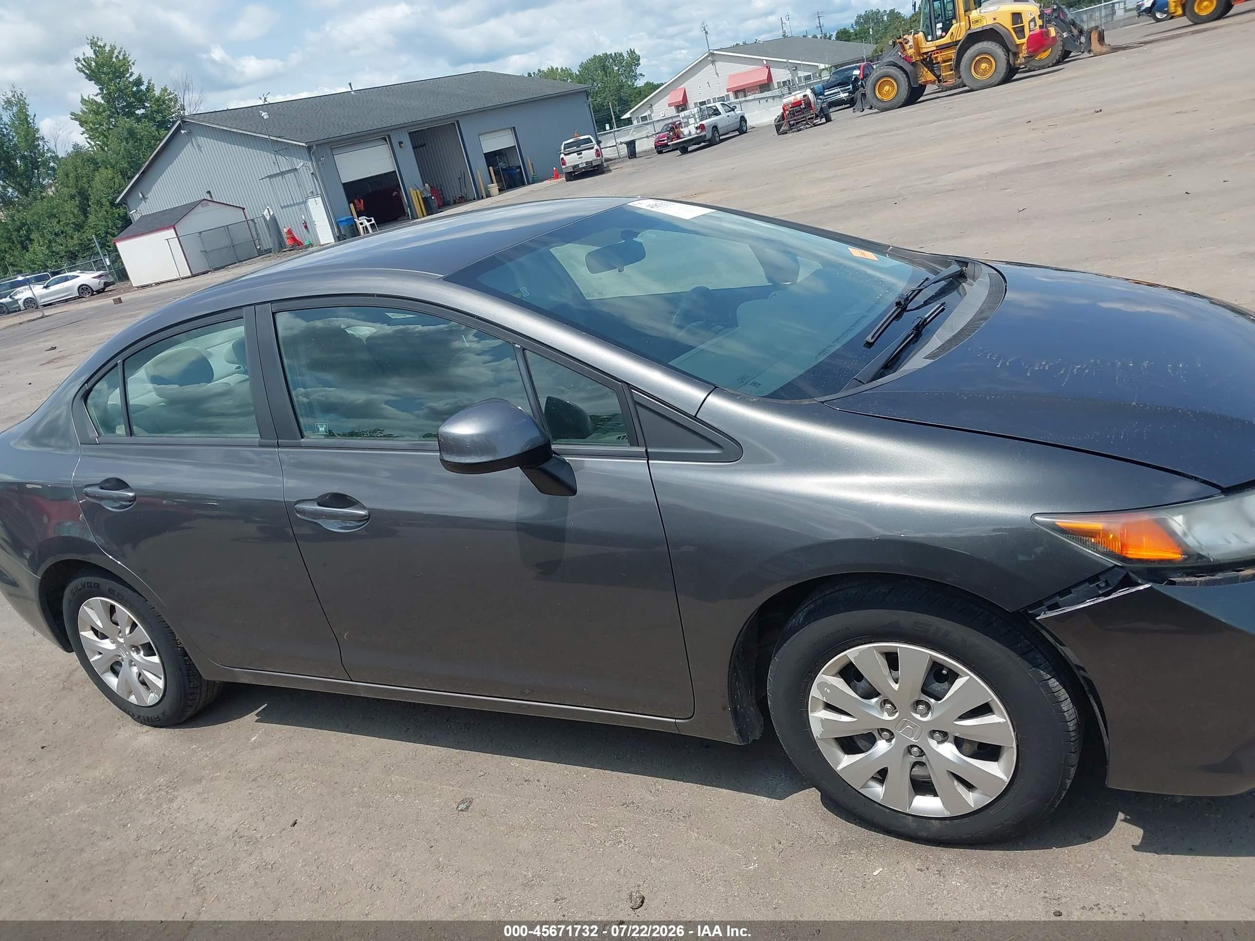 2012 Honda Civic Lx Gray vin: 2HGFB2F57CH581372