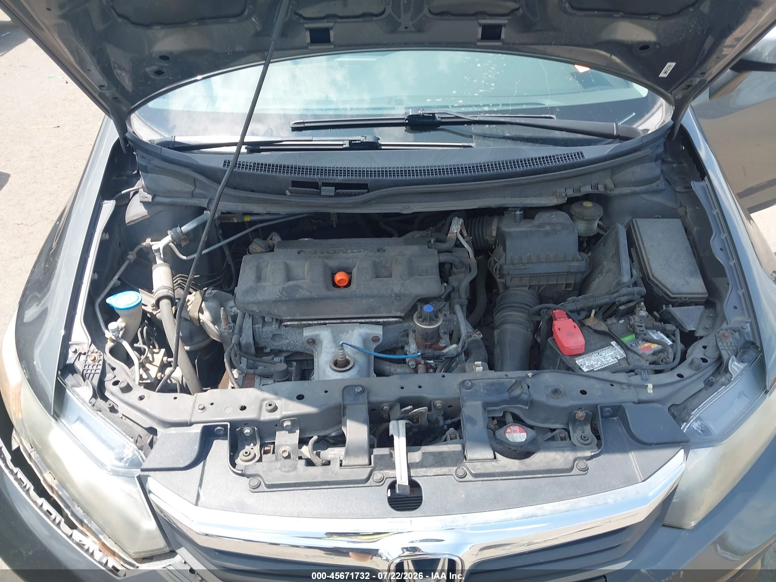2012 Honda Civic Lx Gray vin: 2HGFB2F57CH581372