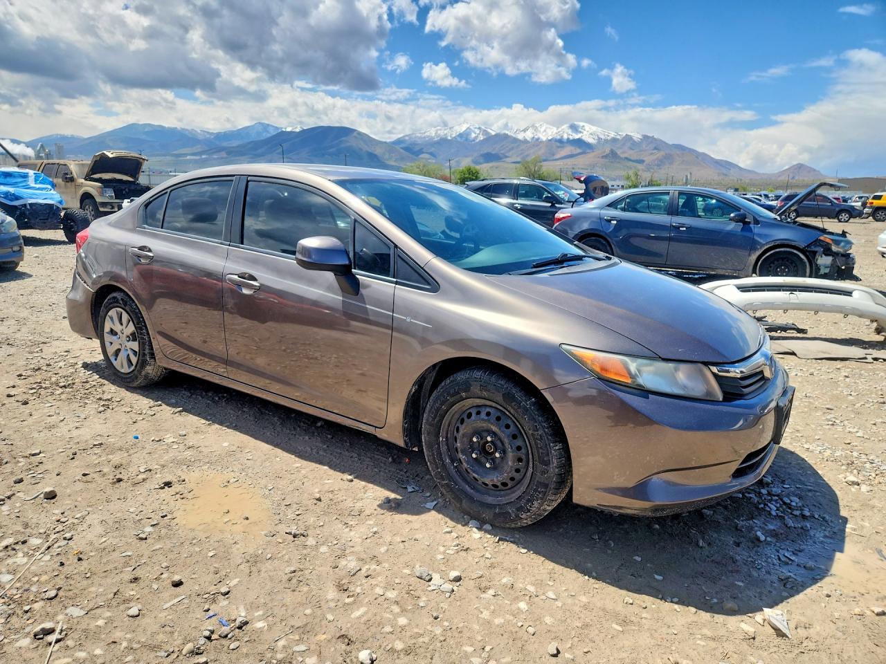 2012 Honda Civic Lx Gray vin: 2HGFB2F57CH594509