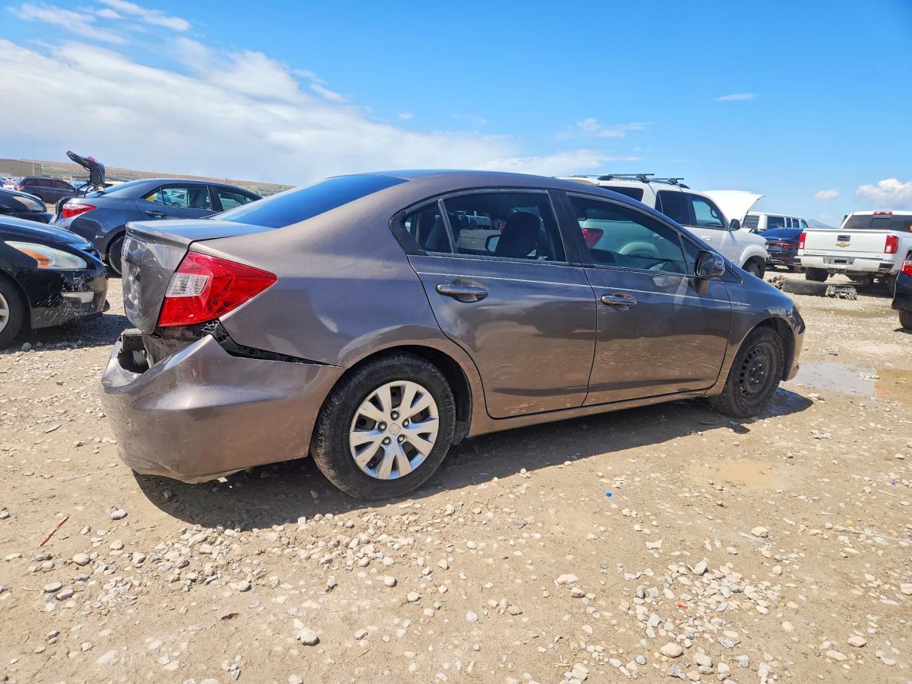 2012 Honda Civic Lx Gray vin: 2HGFB2F57CH594509