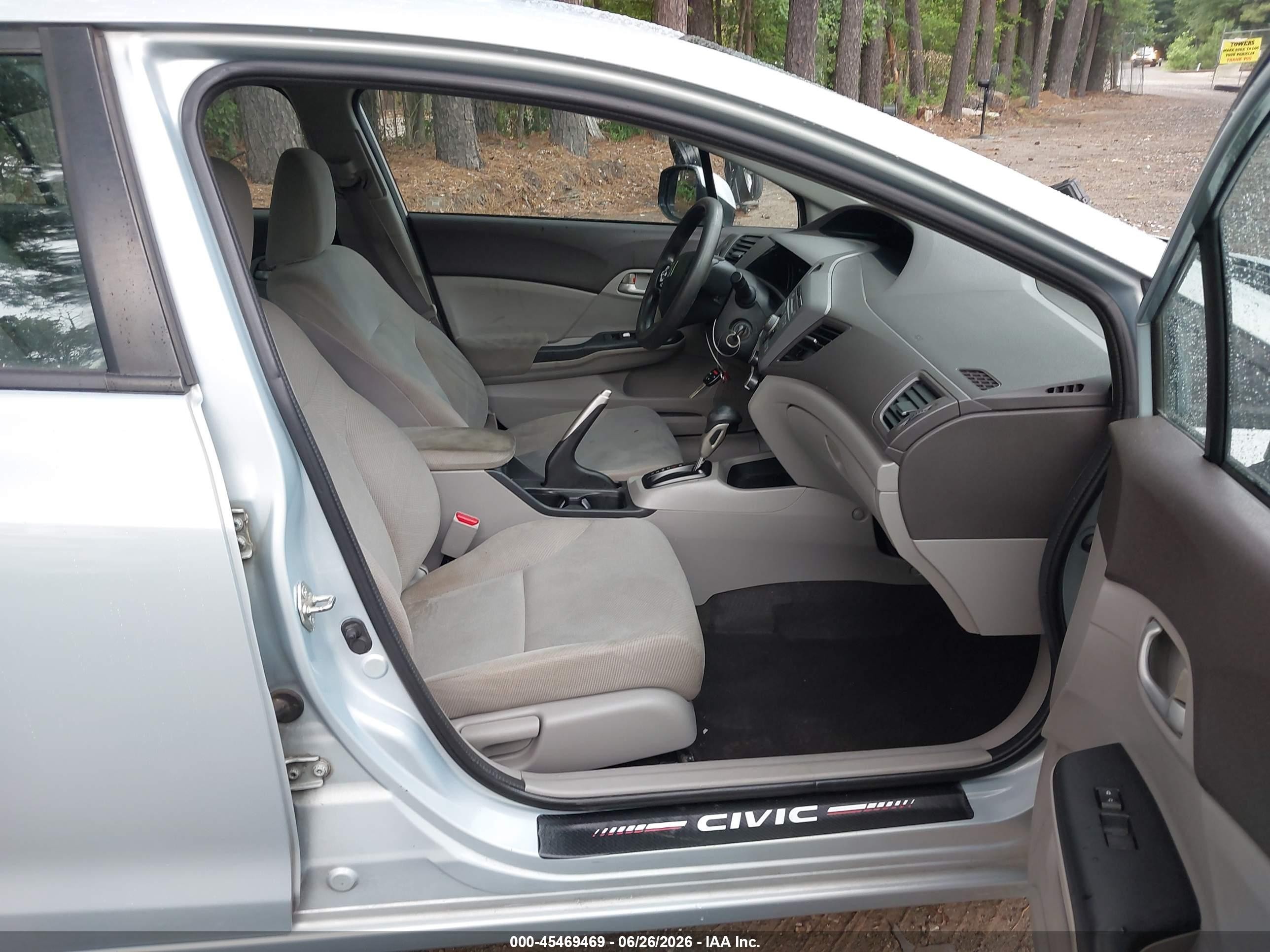 2012 Honda Civic Lx Light Blue vin: 2HGFB2F57CH599385