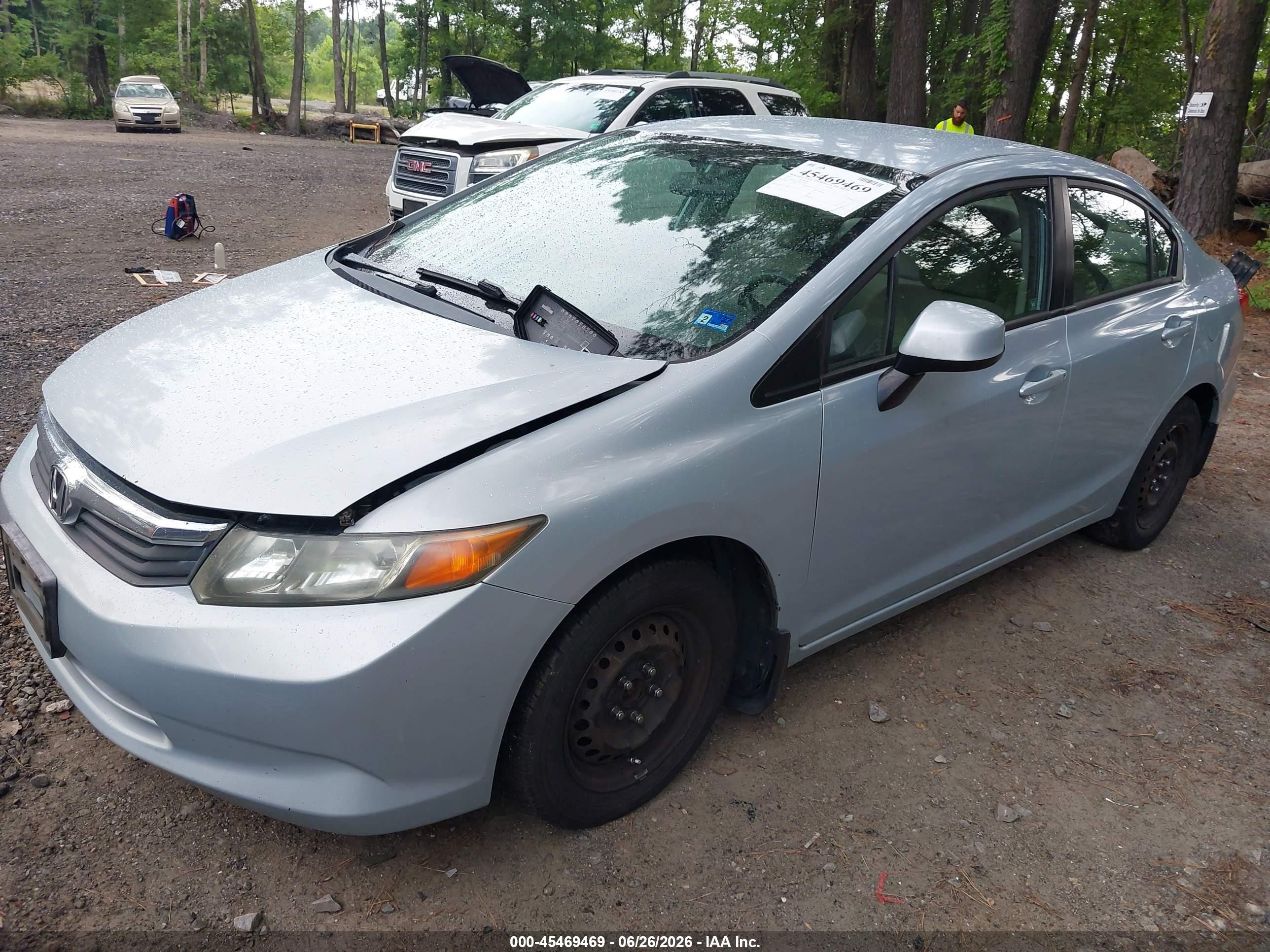 2012 Honda Civic Lx Light Blue vin: 2HGFB2F57CH599385