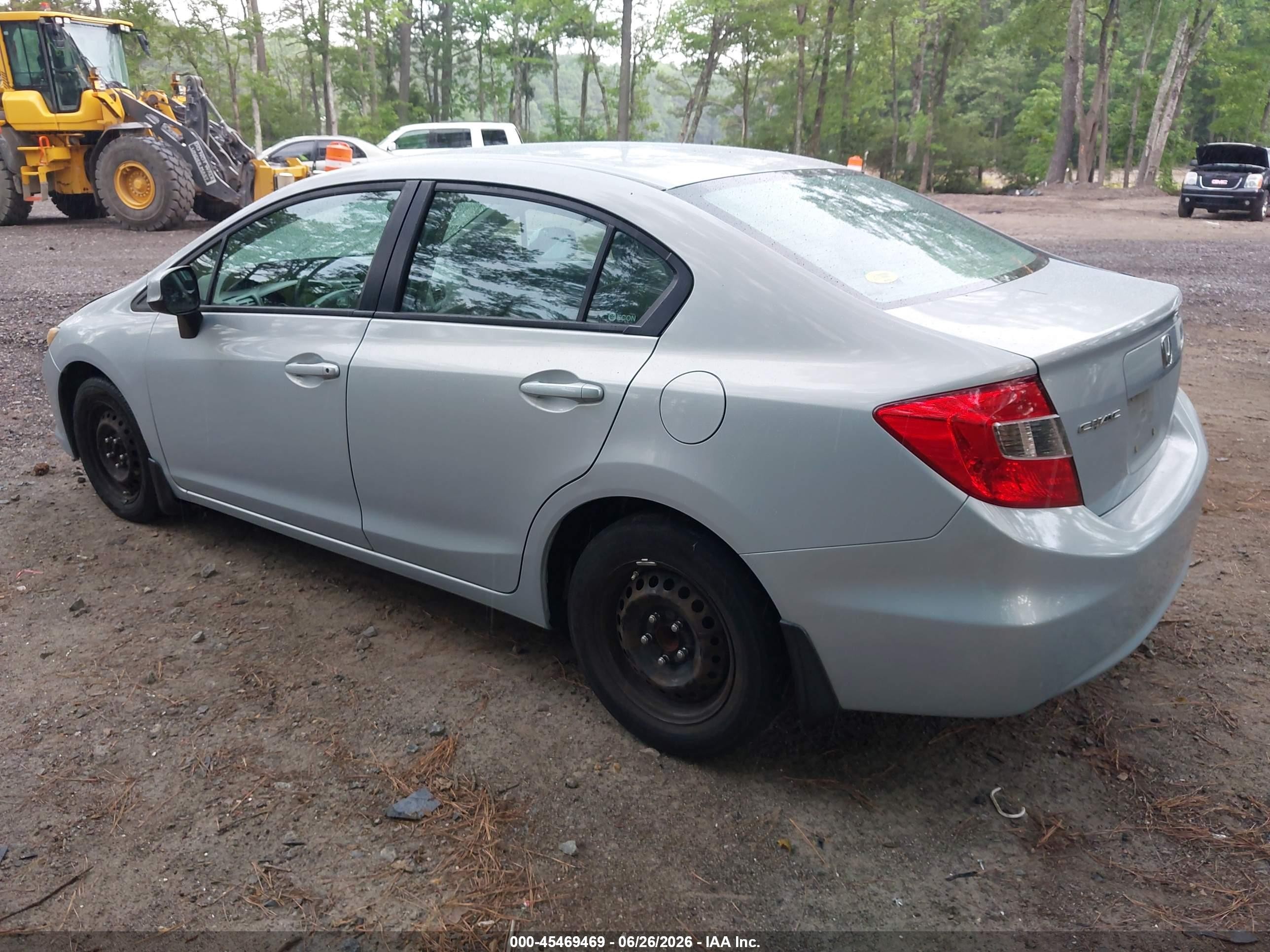 2012 Honda Civic Lx Light Blue vin: 2HGFB2F57CH599385
