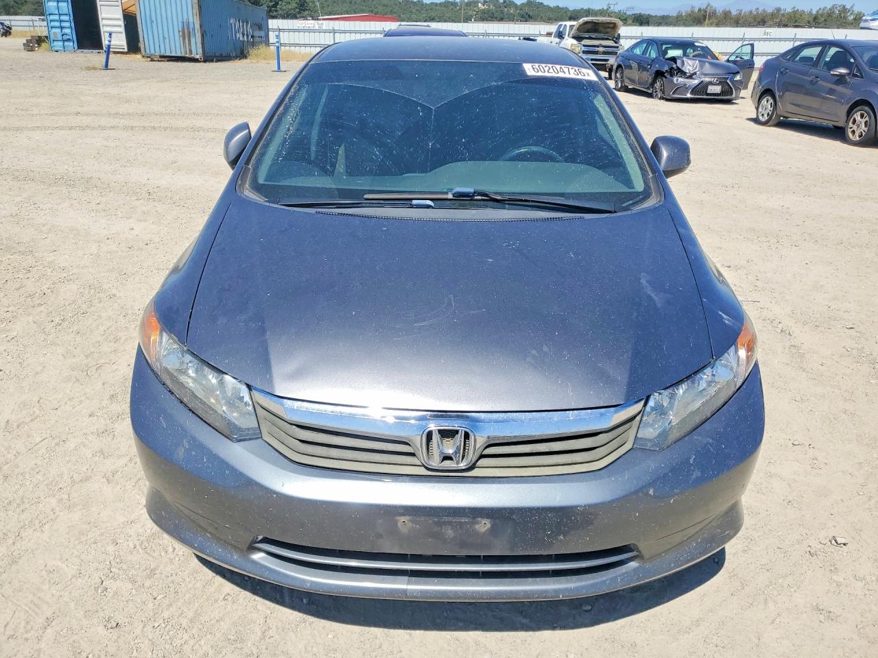 2012 Honda Civic Lx Gray vin: 2HGFB2F57CH603242