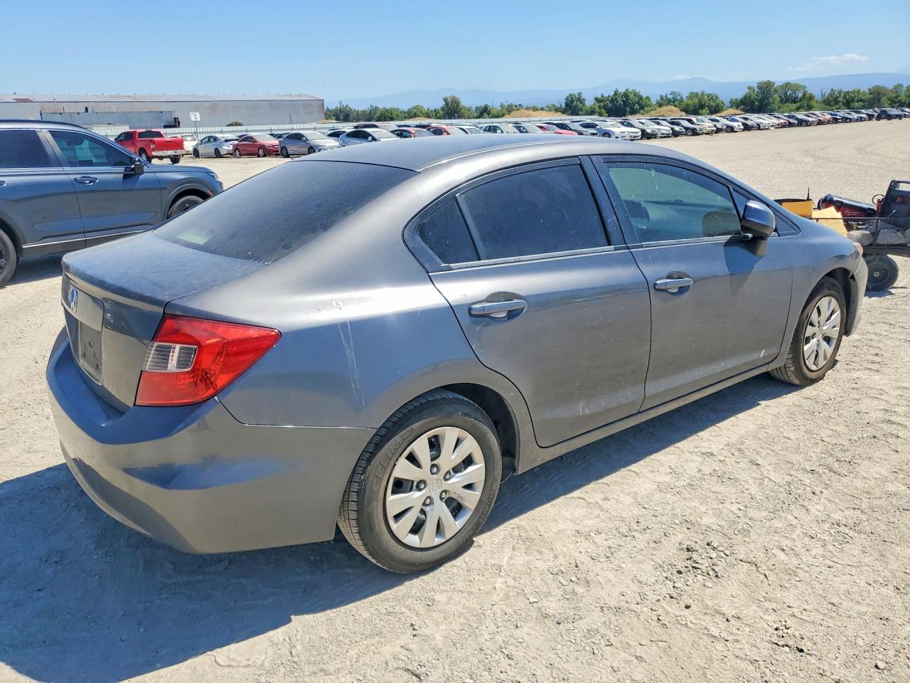 2012 Honda Civic Lx Gray vin: 2HGFB2F57CH603242