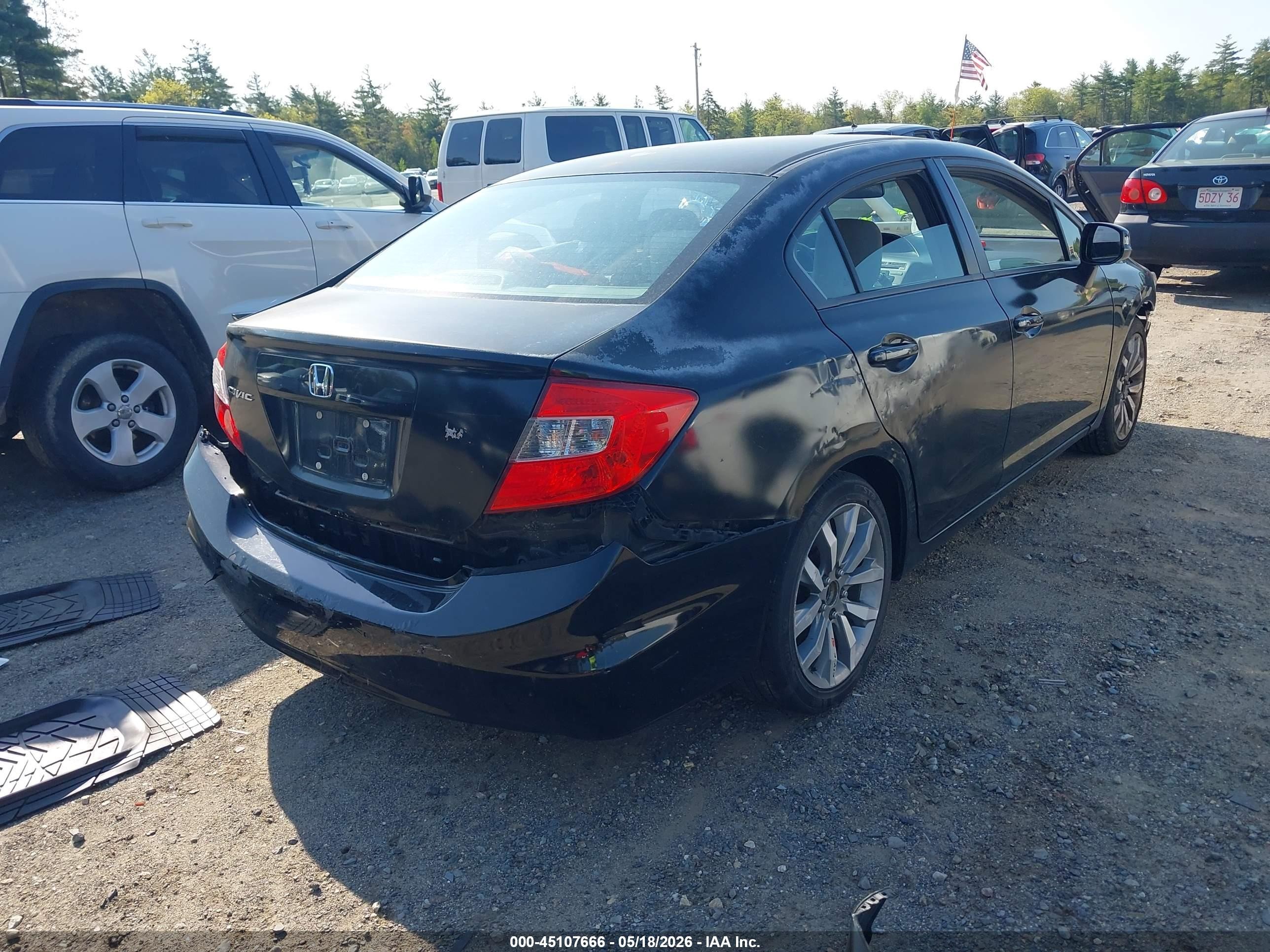2012 Honda Civic Lx Black vin: 2HGFB2F57CH604827