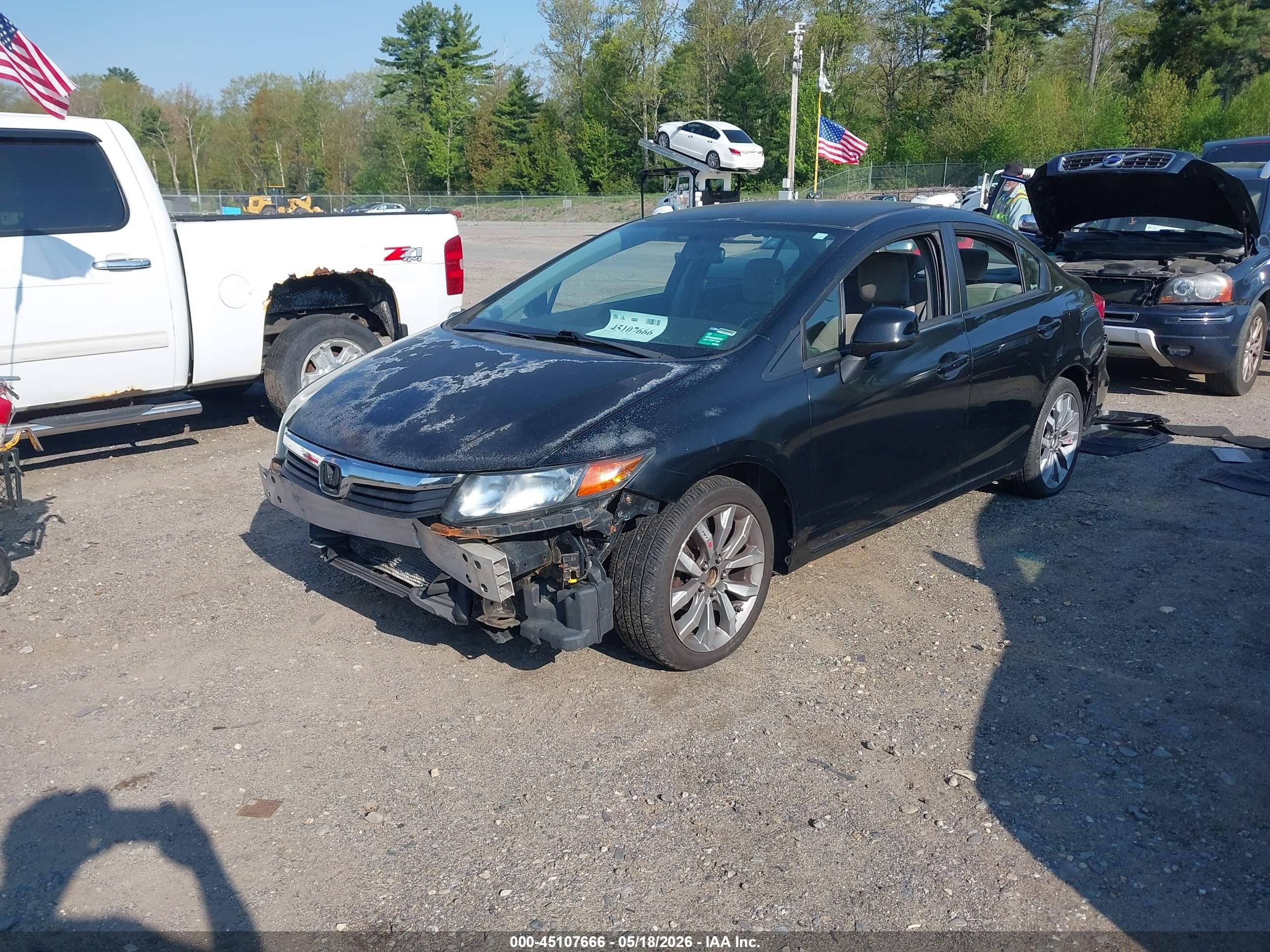 2012 Honda Civic Lx Black vin: 2HGFB2F57CH604827