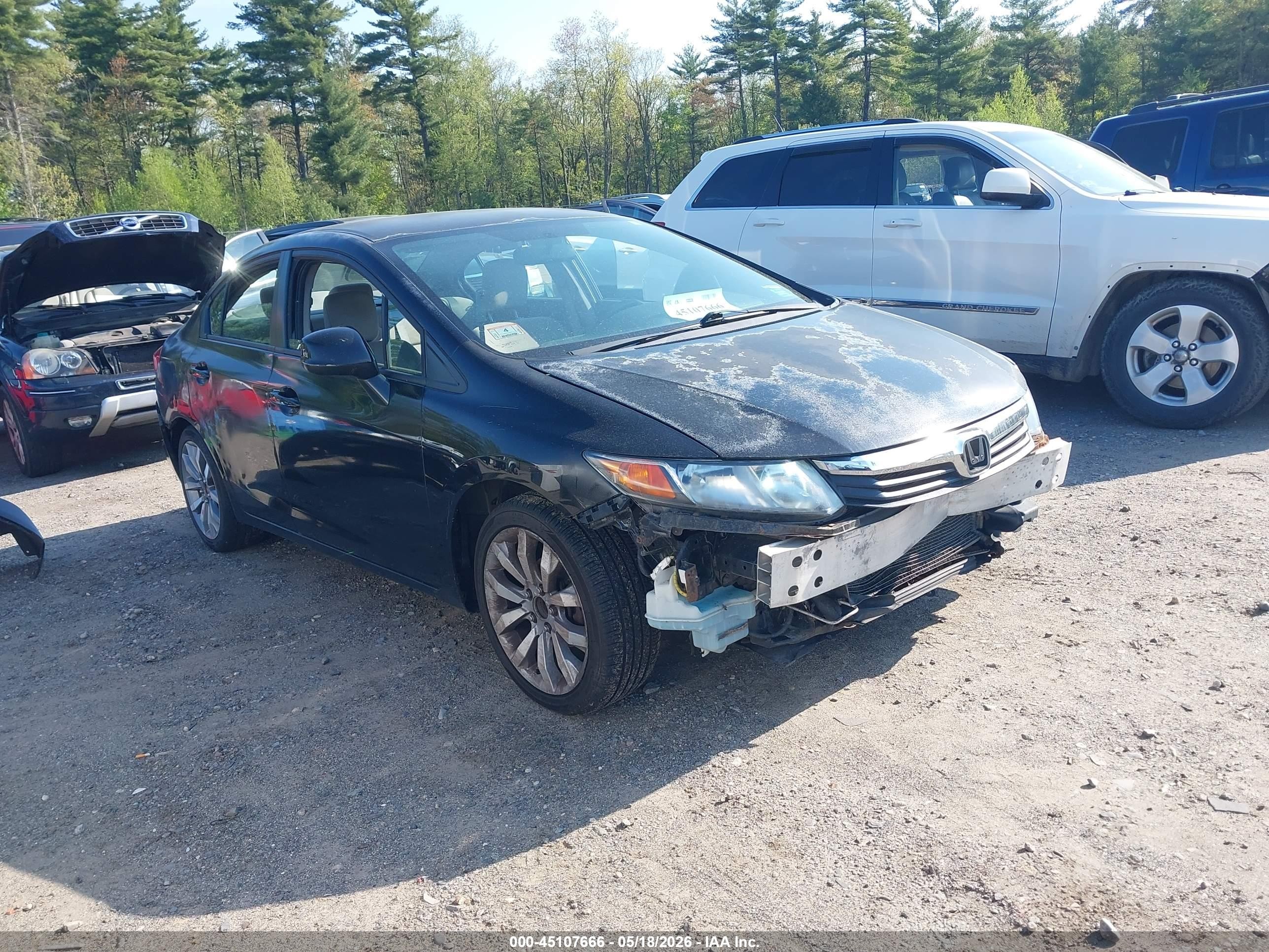 2012 Honda Civic Lx Black vin: 2HGFB2F57CH604827