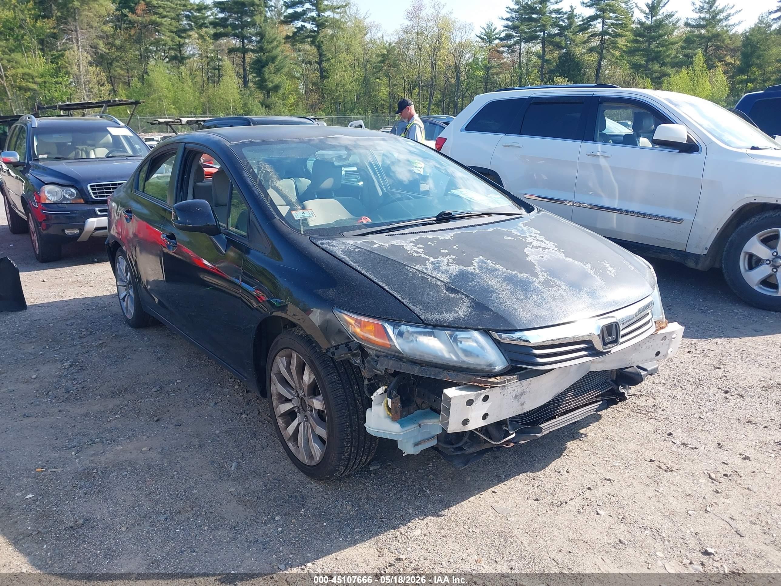 2012 Honda Civic Lx Black vin: 2HGFB2F57CH604827
